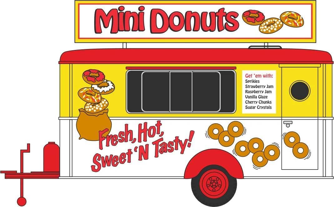Oxford Diecast Mobile Food Trailer Mini Donuts 1/87 (HO) Scale Diecast Model 87TR019