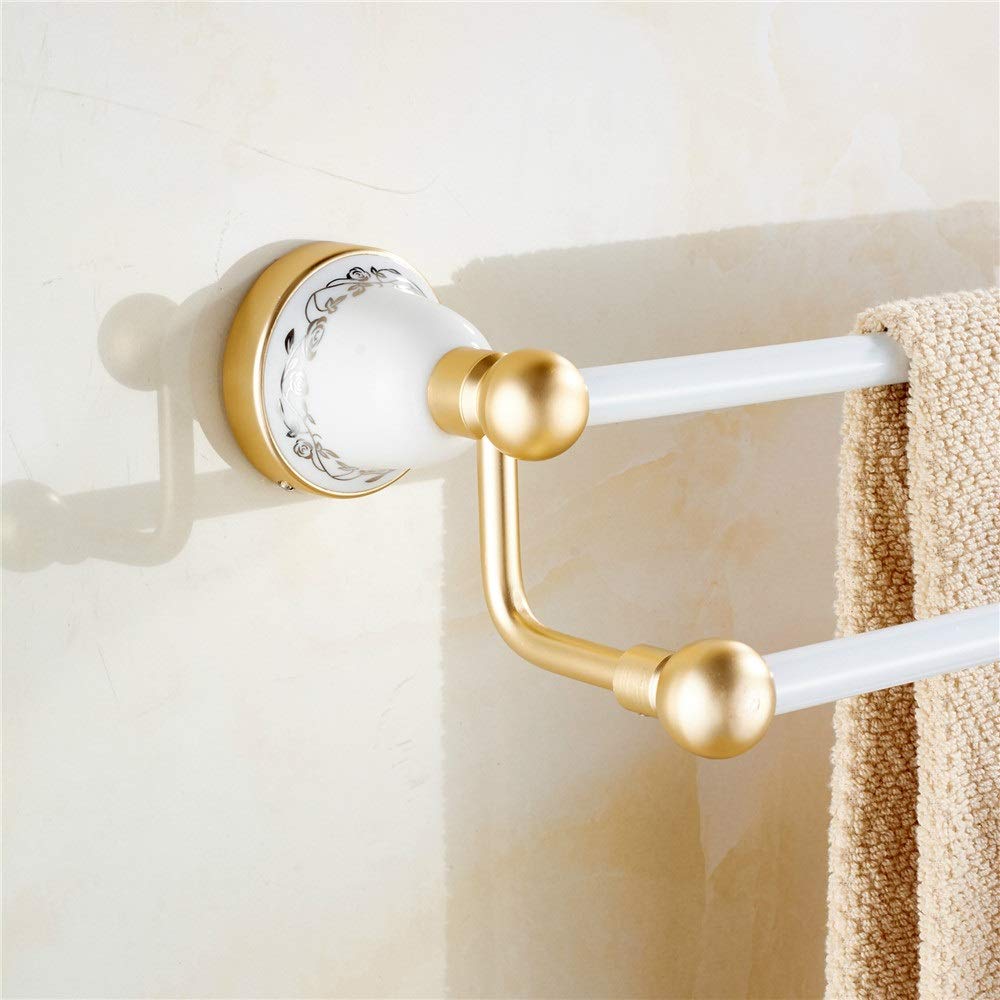 Estante de baño Estante de baño Estante de Toalla de baño de cerámica montado en la Pared Estante de Cocina Estante de Pared para baño Dormitorio Cocina (Color: Dorado, Tamaño: Tamaño Libre
