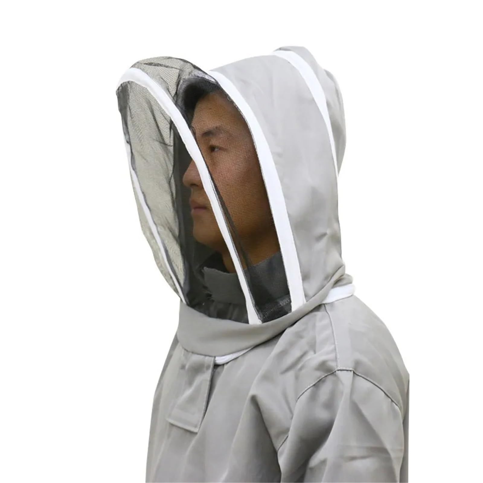 Chaqueta de apicultura, equipo profesional de apicultor, traje de apicultor, chaquetas de trabajo de campo for patio, interior y exterior, granja(White)