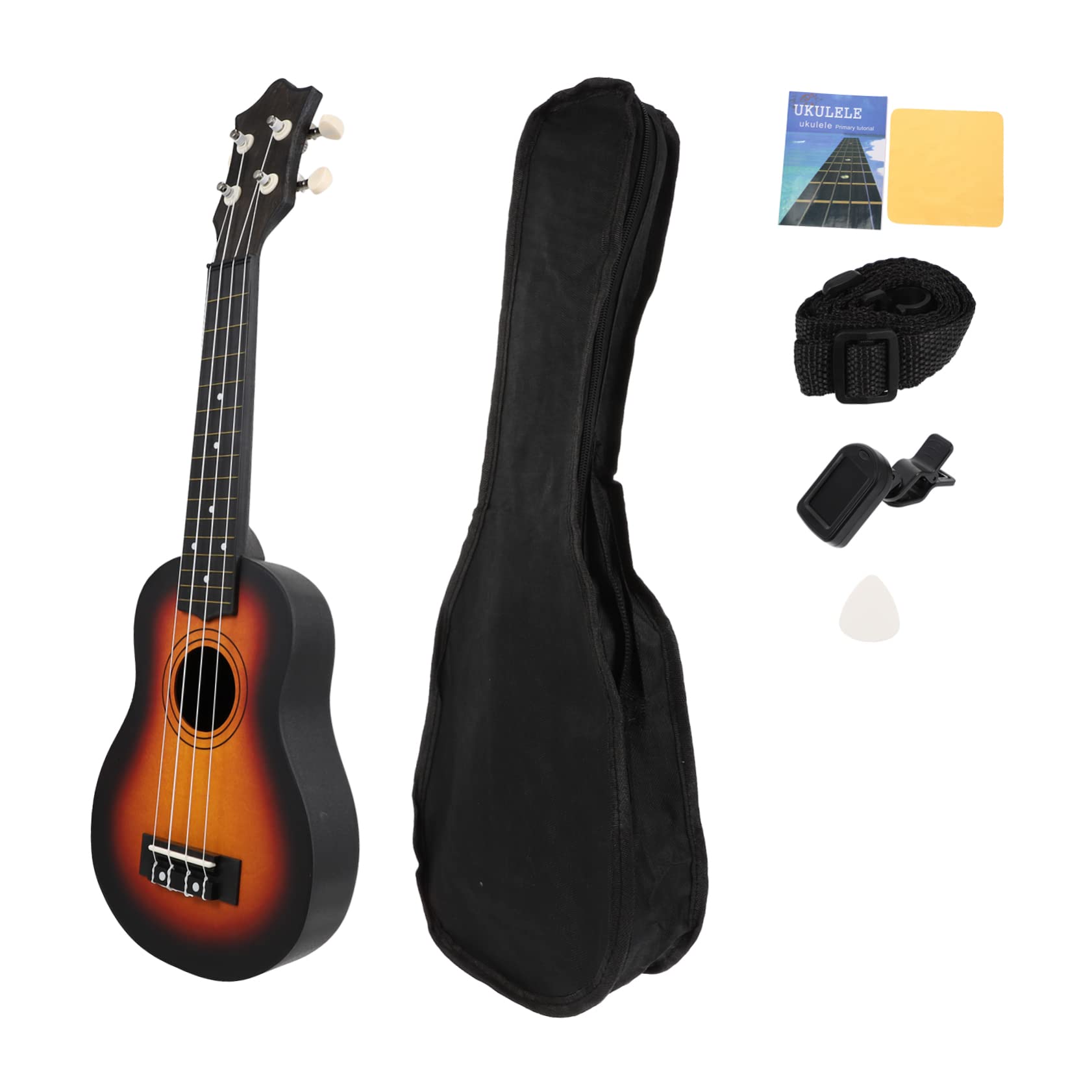 Ukulele 21 Pollici a 4 Corde, Chitarra Piccola per Bambini | Colore Nero, Set 1 Pezzo, Legno Basswood Plywood, per Pratica e Educazione Musicale