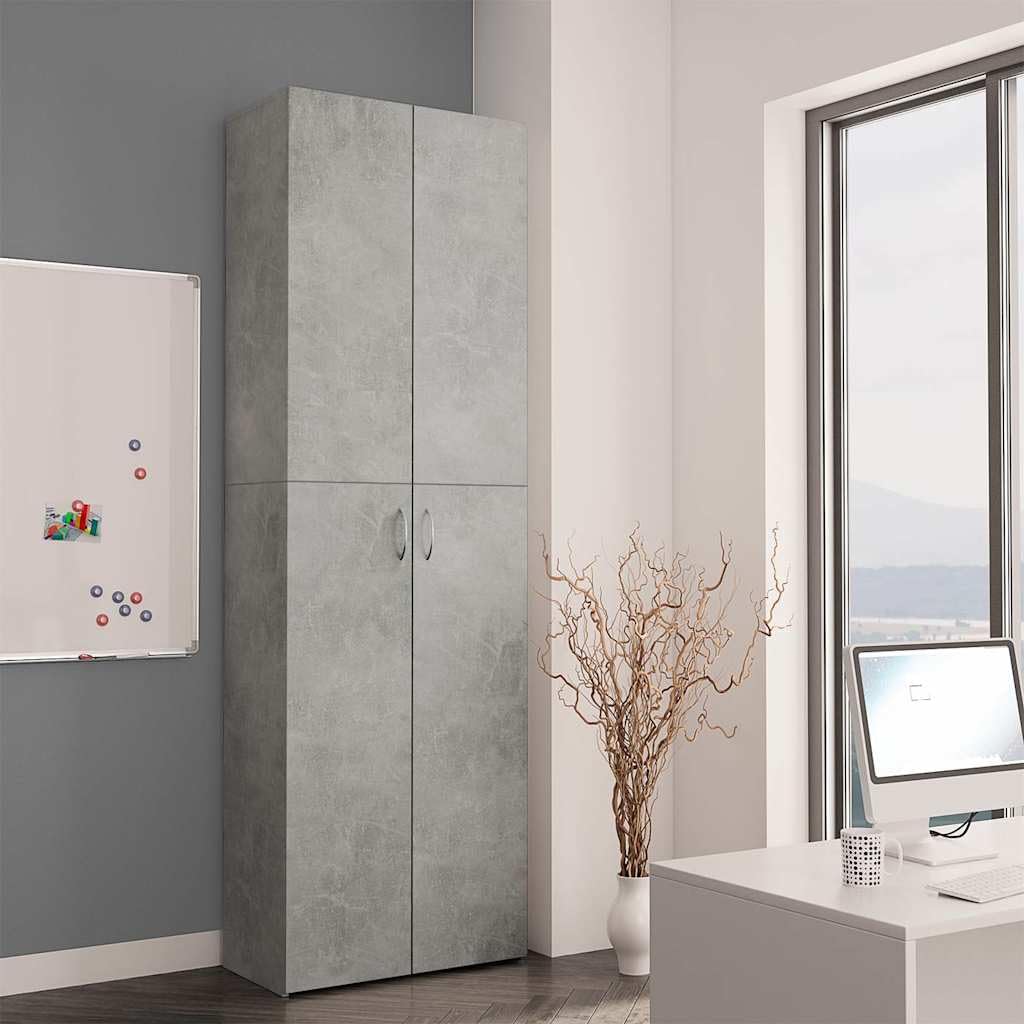 IKAYAA Armadietto in Holz Armadio Porte Battenti Aktenschrank Armadietto per Garage Armadio Ufficio Mobili Ufficio-Grigio cemento-60 x 32 x 190 cm