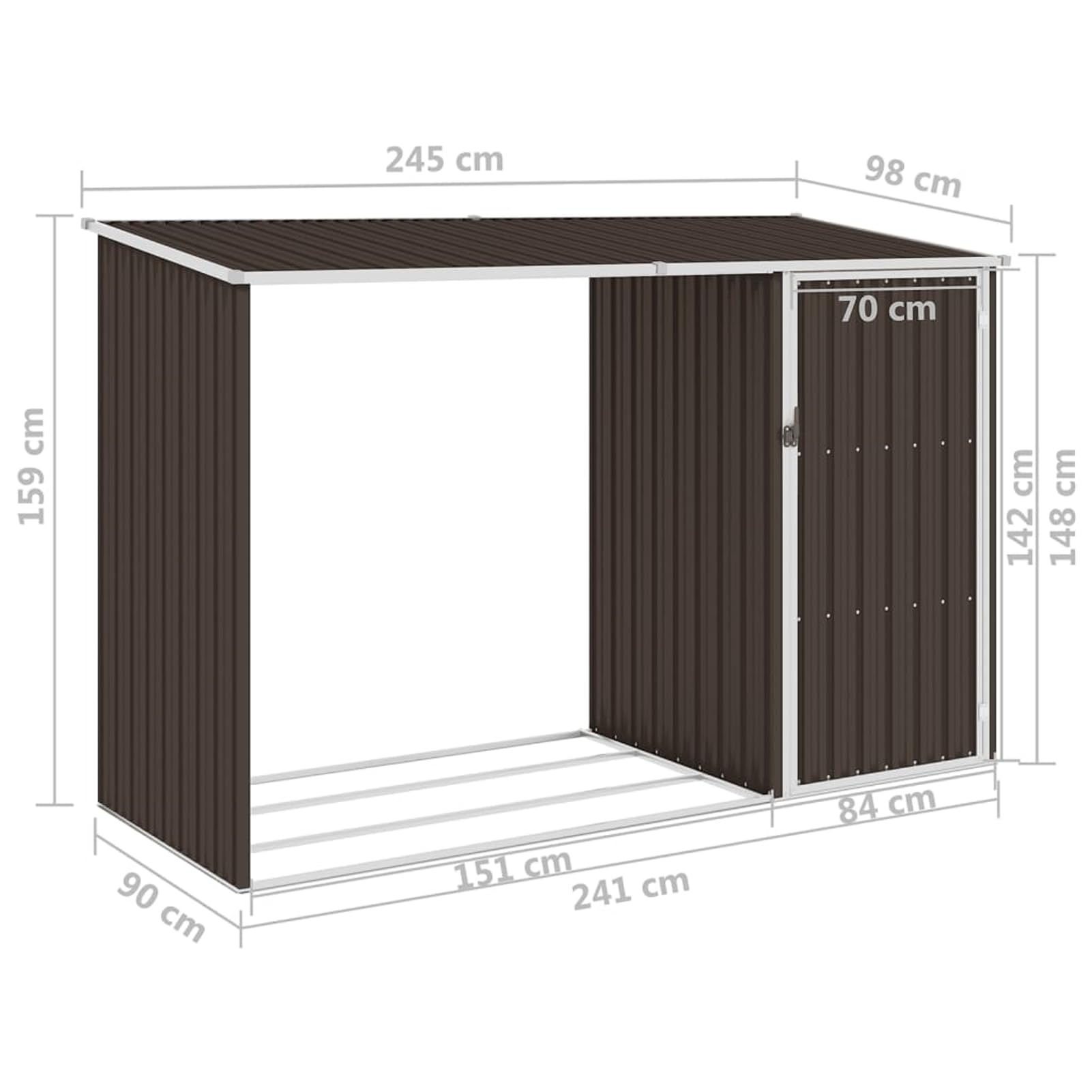 Gecheer Gartenlagerung: 2-in-1 Brennholzschuppen robust und wartungsarm für Outdoor-Tools und Geräte