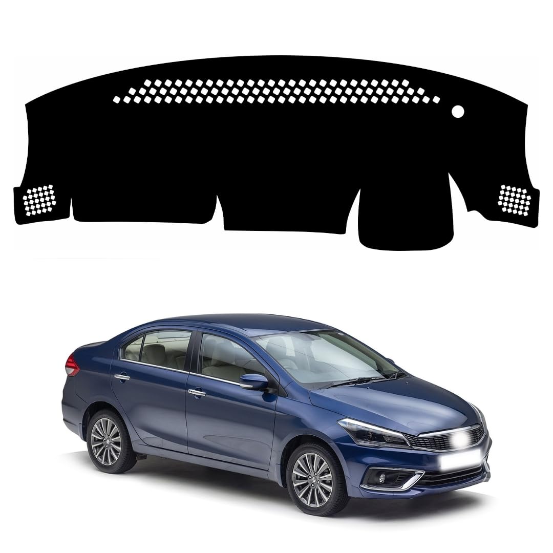 Car Dashboard Cover Compatible with Maruti Suzuki Ciaz 2014-2024 Dustproof, UV Resistant | All-Weather Protection | Custom Fit Car Accessories (Balck)-image-14