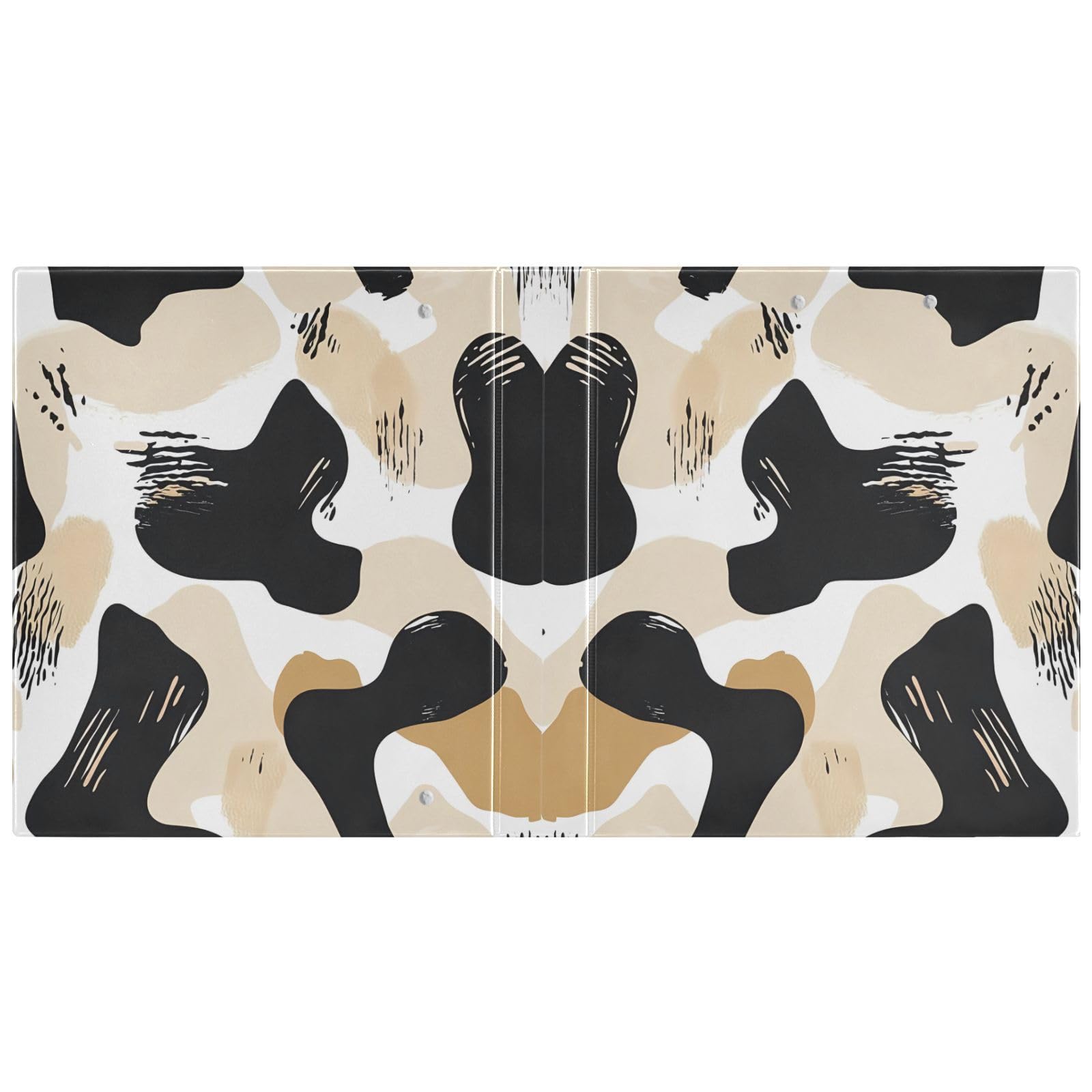 Raccoglitori a 3 anelli da 3,8 cm, con pennellate dinamiche, decorativi, rotondi, con clip in metallo, organizer per casa e ufficio, confezione da 2