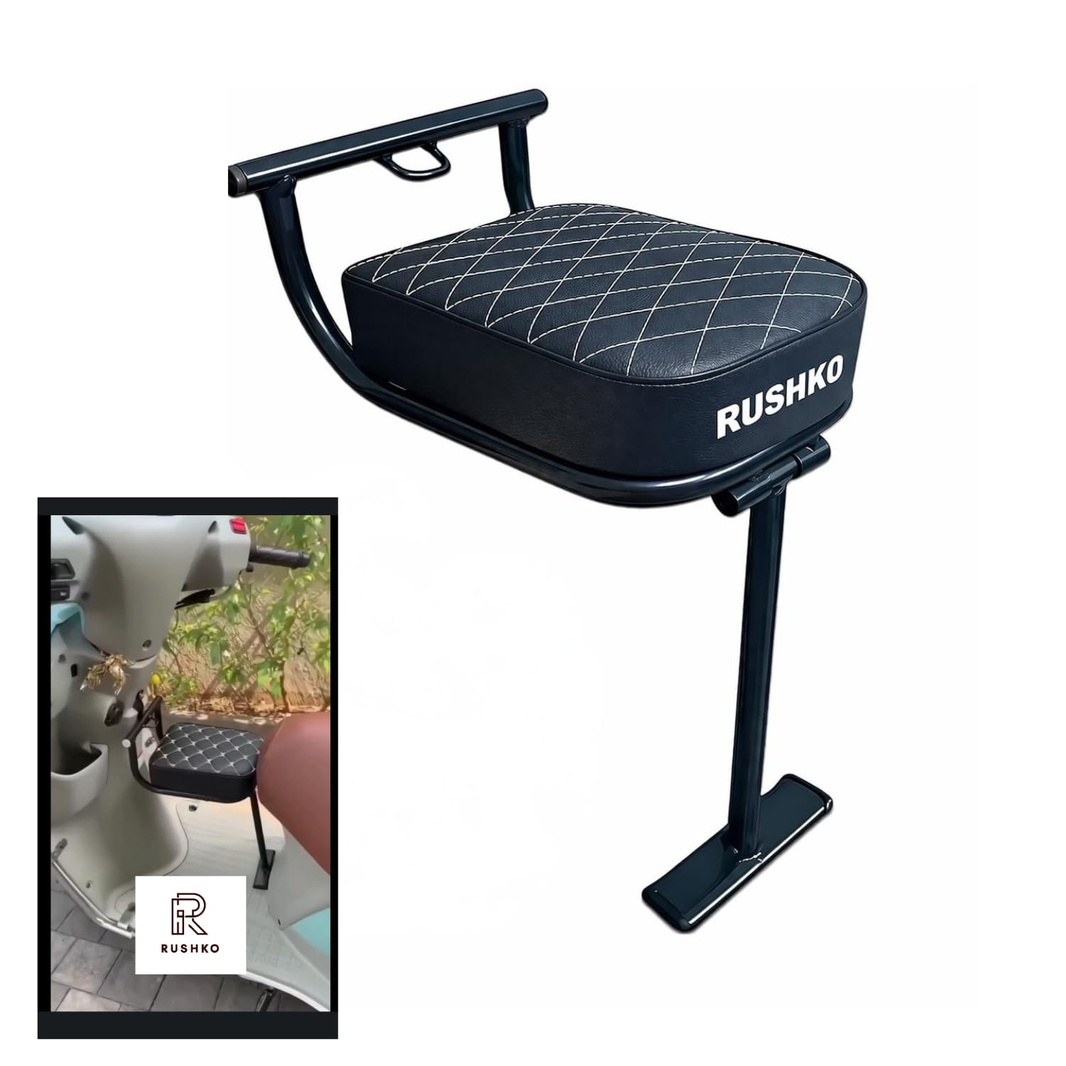 Baby Seat for Scooty | Foldable | Safety & Comfort Ride for Activa, Access 125, Jupiter, Ntorq 125, Black-picture-23