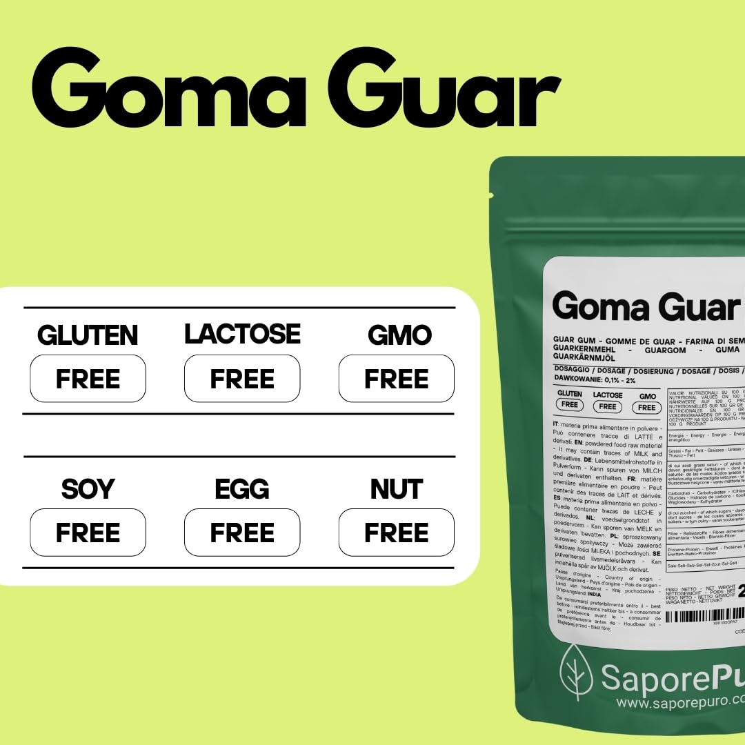 Saporepuro Goma guar en polvo 50 gr - Ideal para helados y sorbetes - 100% puro