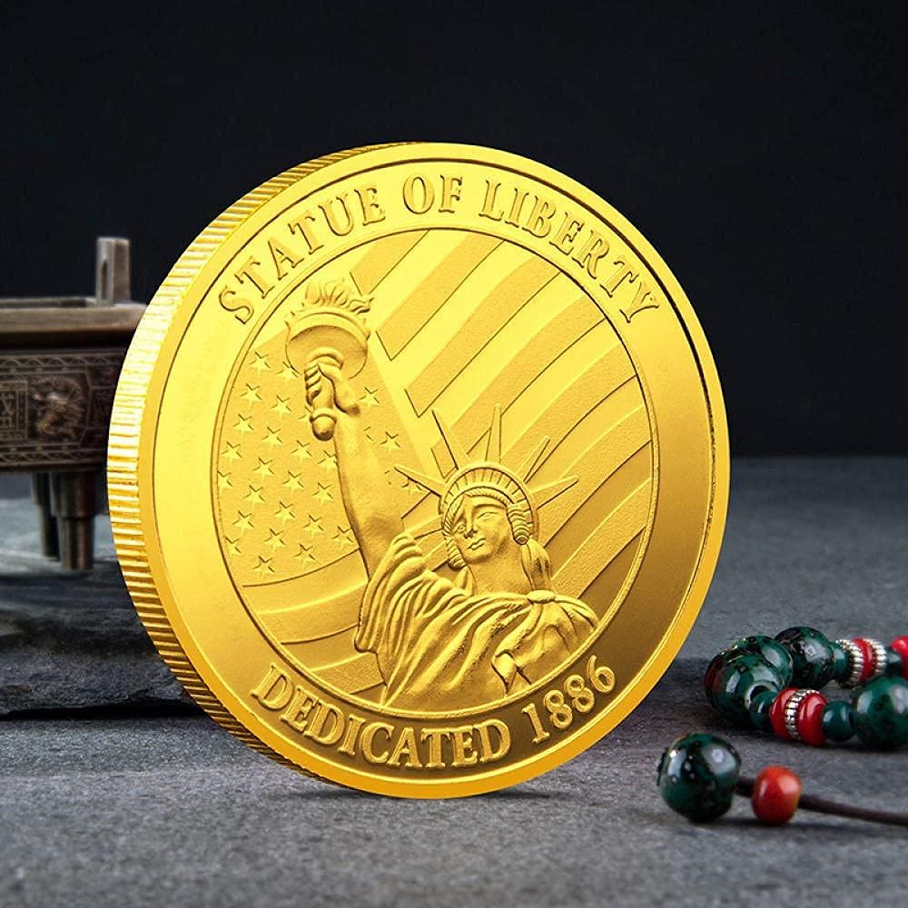 challenge coin Freedom Female Commemorative Coin Gold-Plated Double-Sided Medal Coin Brigade Badge Replica Handicraft Collection Souvenir Decoration Home Gift coin collection