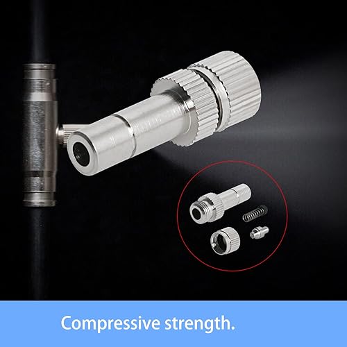 Miniatura 3 de Aopin Boquillas de nebulización de 0.008 pulgadas de cobre ajustable de flujo de agua con conector rápido de 0.008in  0.008 pulgadas de orificio