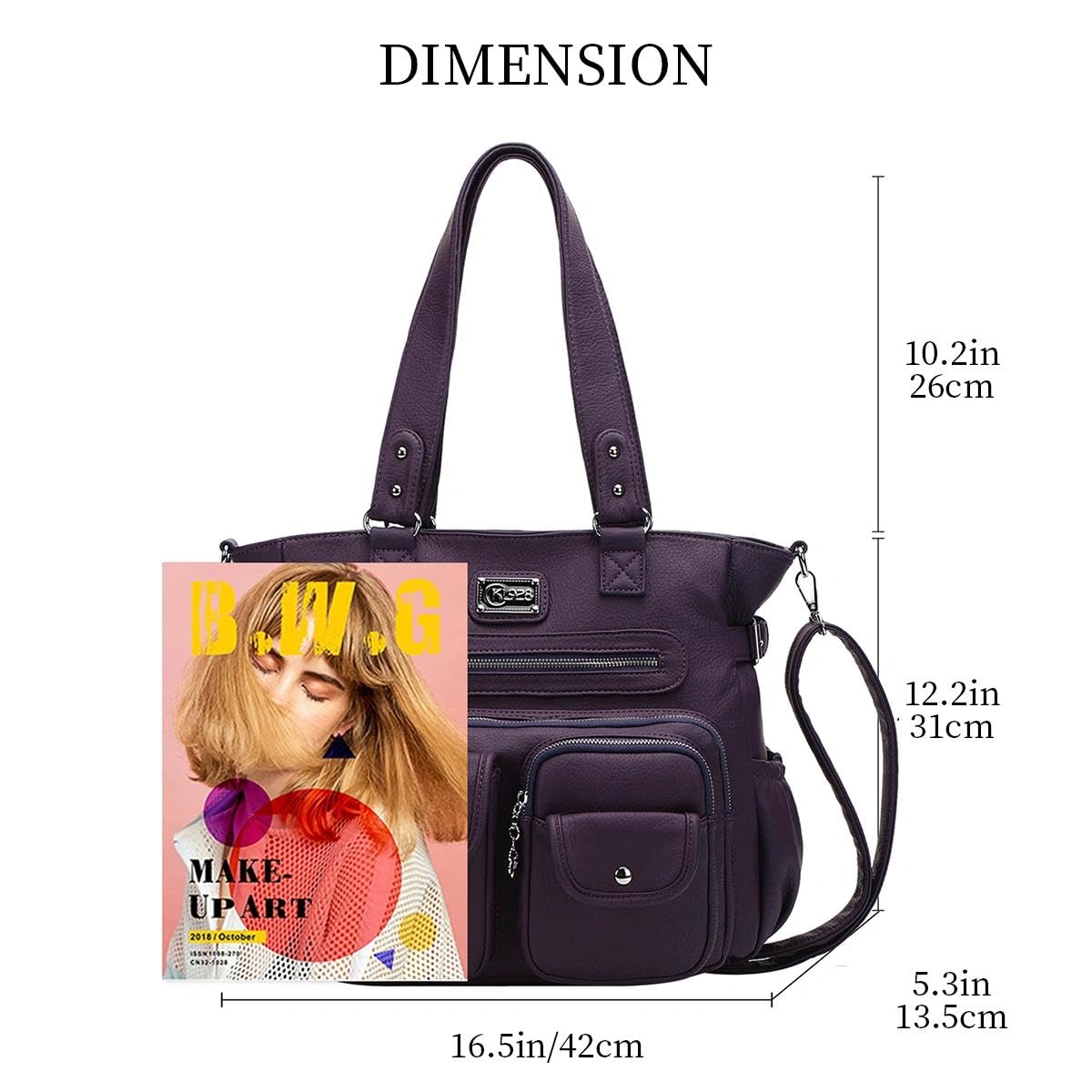 KL928 Borsa a Tracolla per Donna, Hobo Borse Morbide in pelle PU Multi-Tasca, Borse a Mano Regolabile Rimovibile, Borse a Spalla adatto per Ragazze