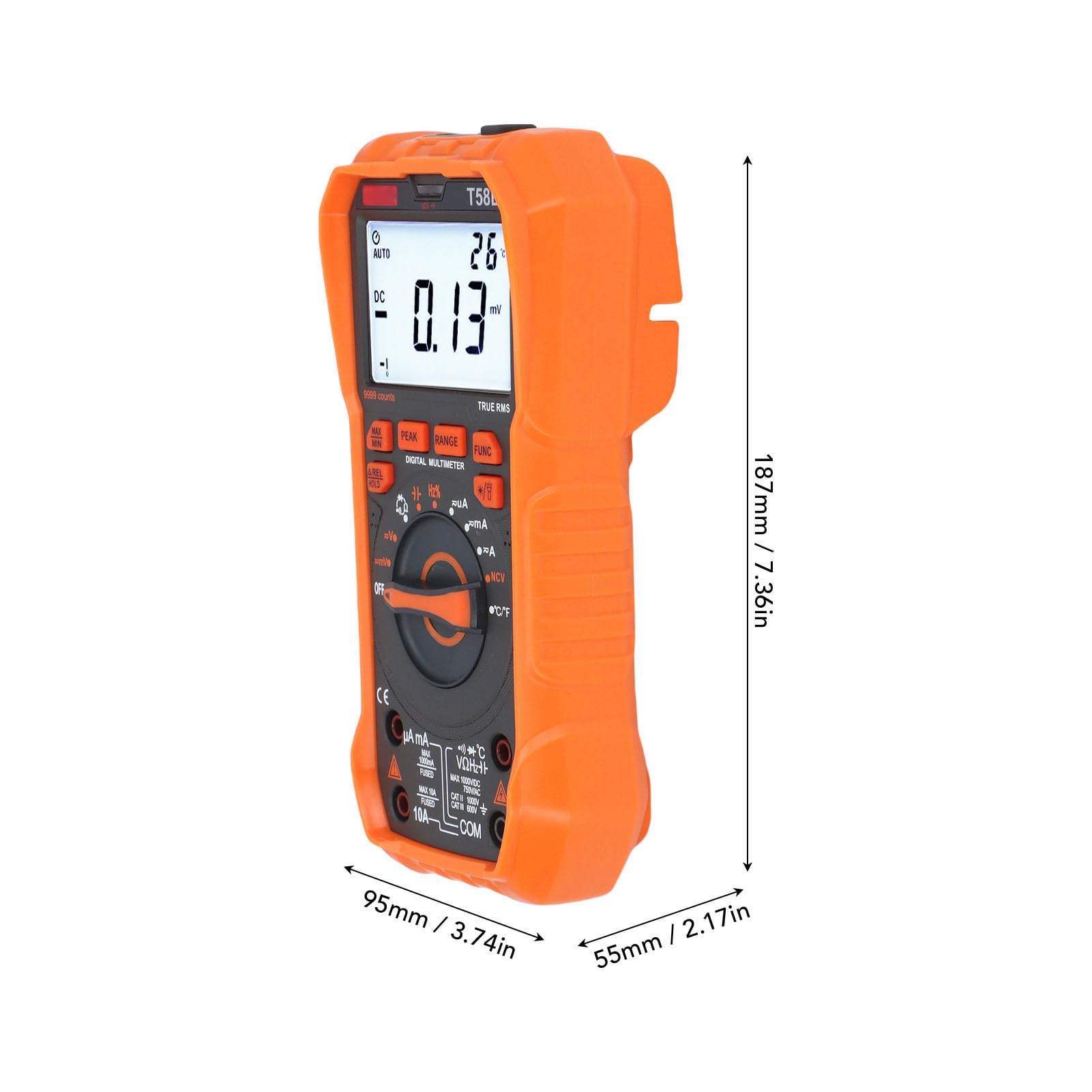 Multimetro Digitale 9999 Counti, T58B Smart CC Ac Tensione Tensione Tester Display Display LED