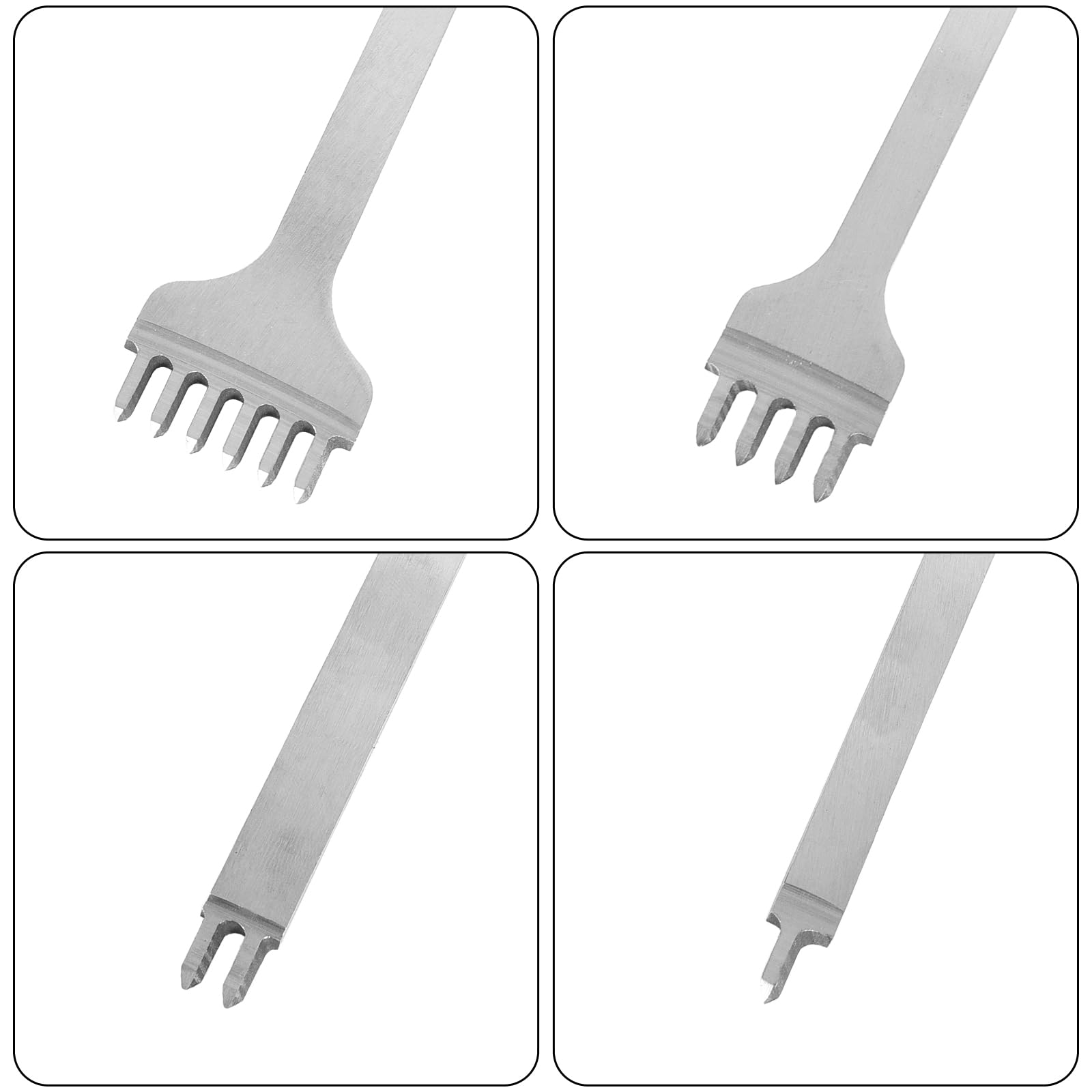 QJH-Ensemble d'outils de poinçonnage du cuir, poinçon de style ançais, poinçons de trous de burin, griffes polies artisanales, point de laçage bricolage, 3mm, 4mm, mise à niveau