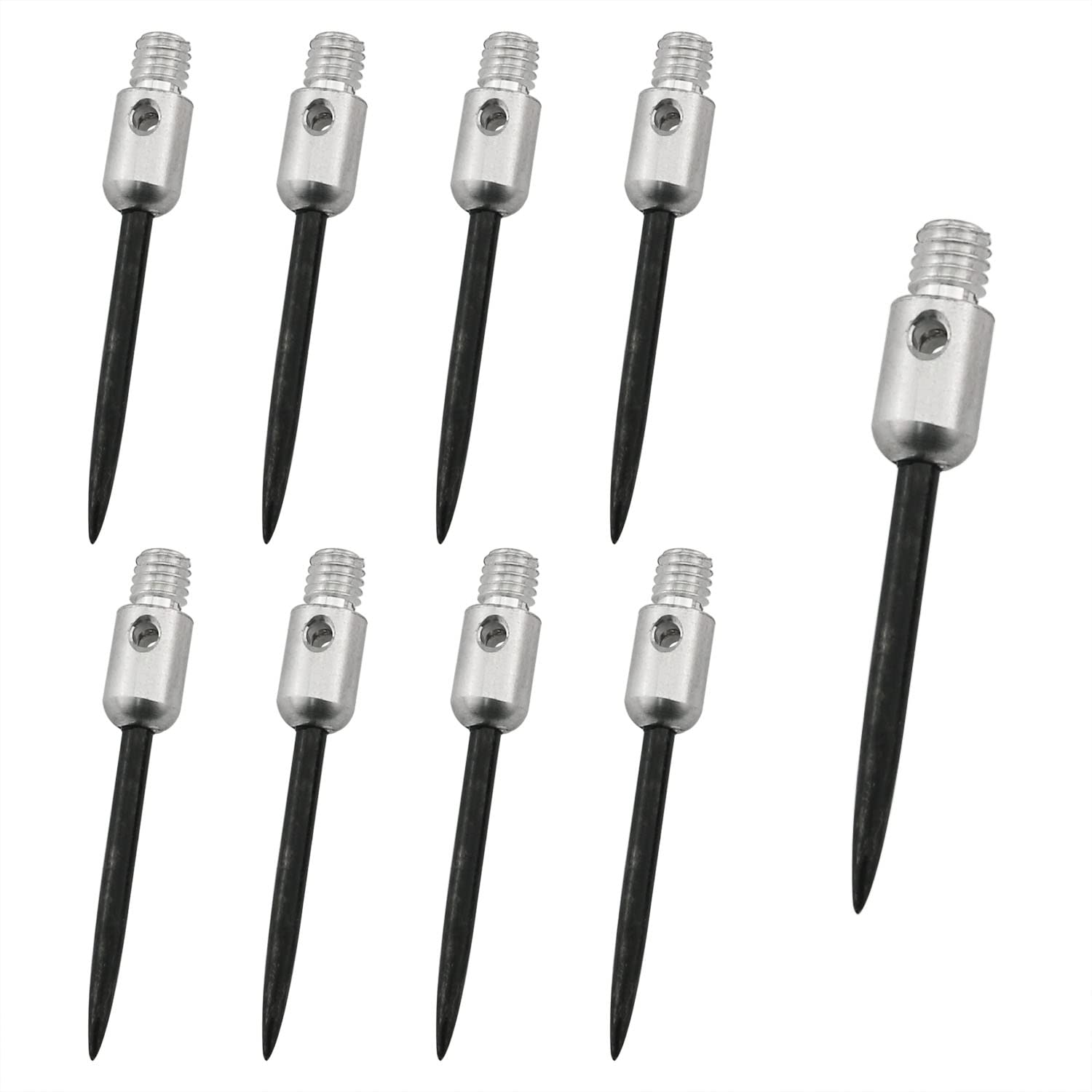 DGHAOP Dart Tips 9pcs Alloy Match Pro 2BA Thread Soft Dart Point Converter Soft Dart Conversion Metal Transformation Dart Accessories (Black and White/Gold)