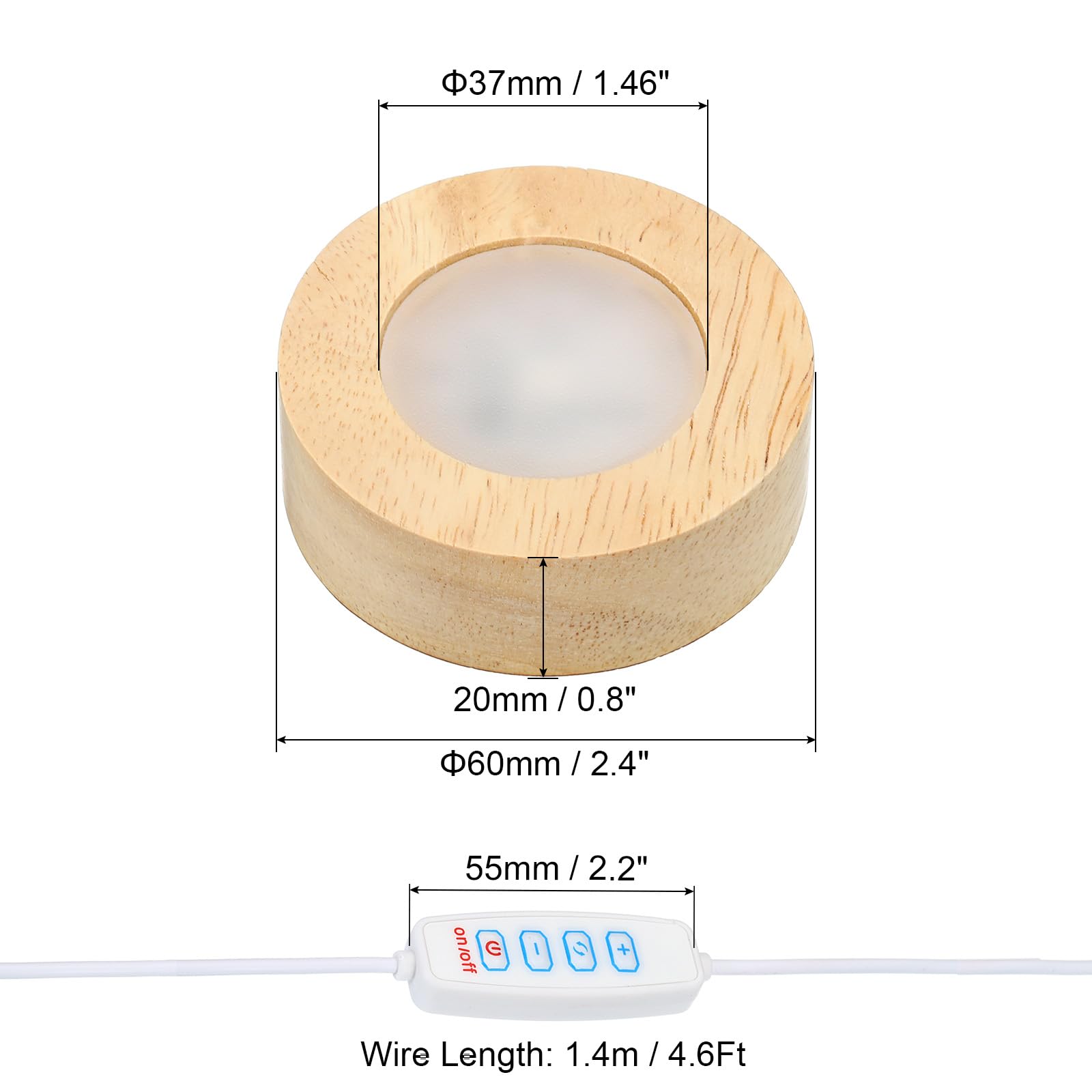 PATIKIL 2.4 Inch Wooden LED Light Base - Image 2