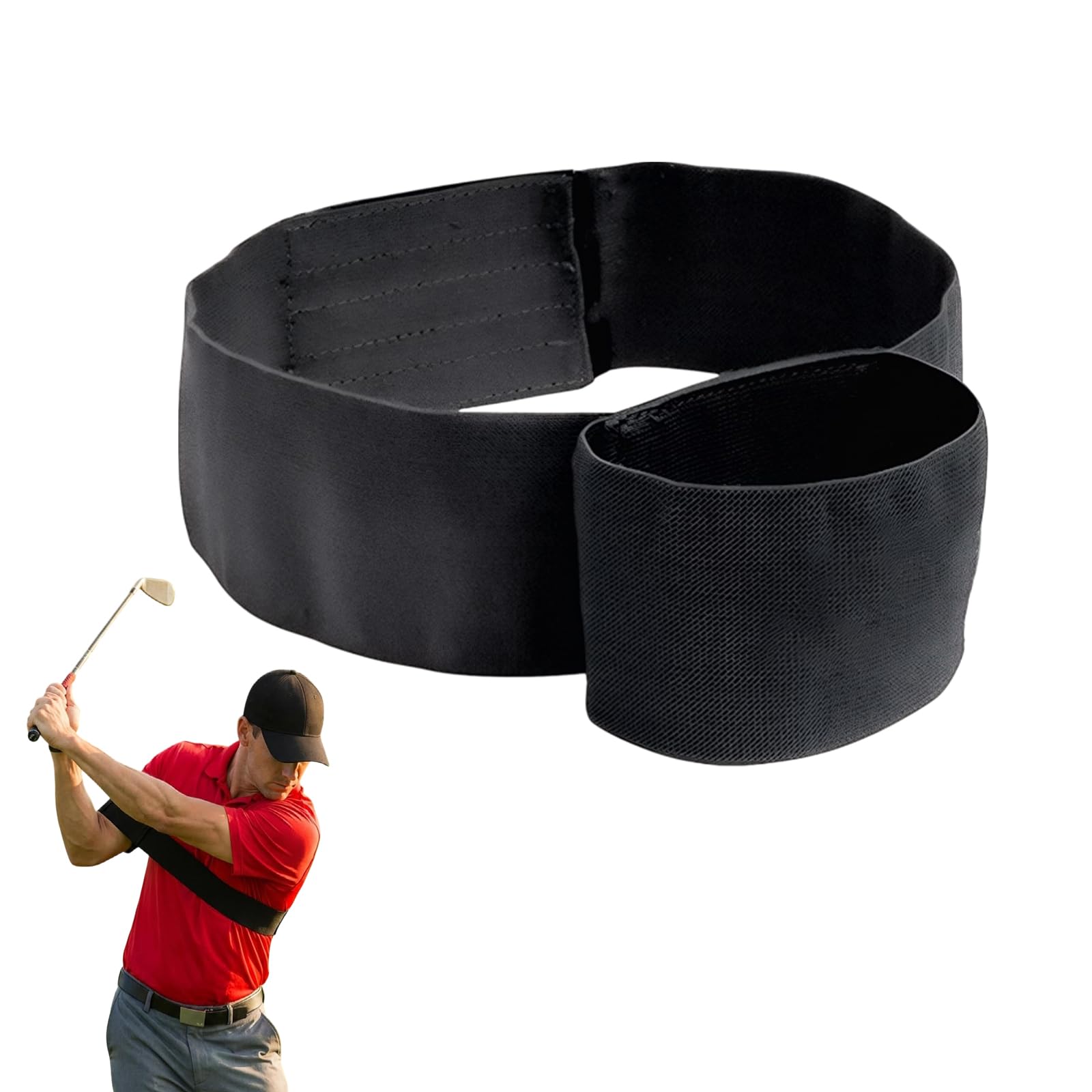 Azoisuwr Golf Slider Training Aid,Adjustable Swing Correcting Arm Band,Improve Swing Stability,for Indoor Outdoor Backyard Office Garden