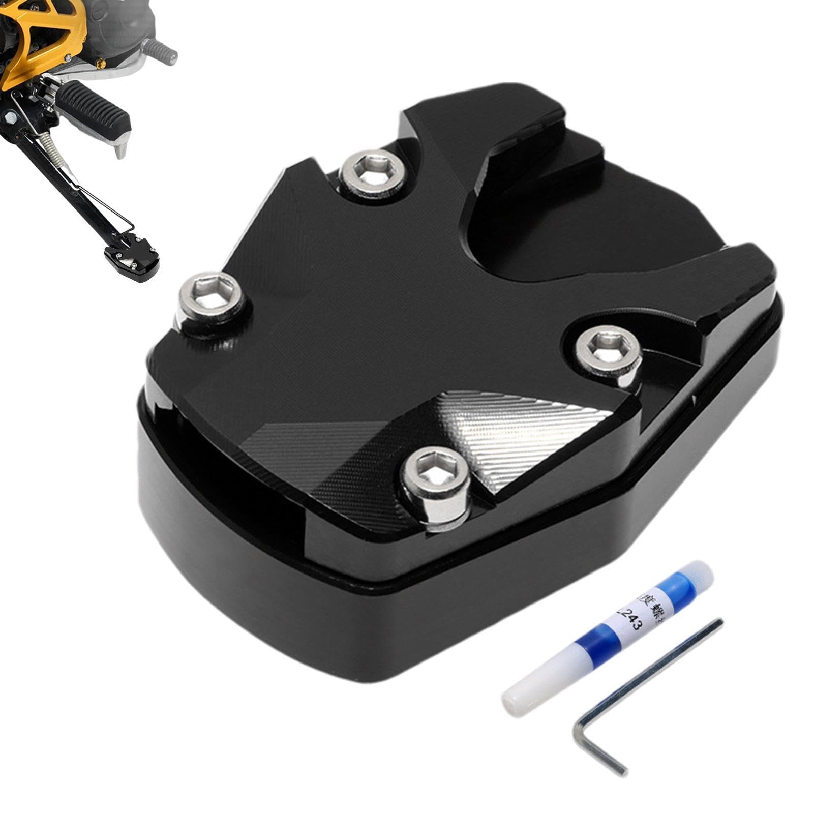 Piastra Di Prolunga Per Cavalletto Laterale Moto, Piastra Di Supporto Per Cavalletto Laterale, accessoris Antiscivolo Per La Prolunga Del Cavallettos, Tappetino Portatile Per Moto Da Utilizzare