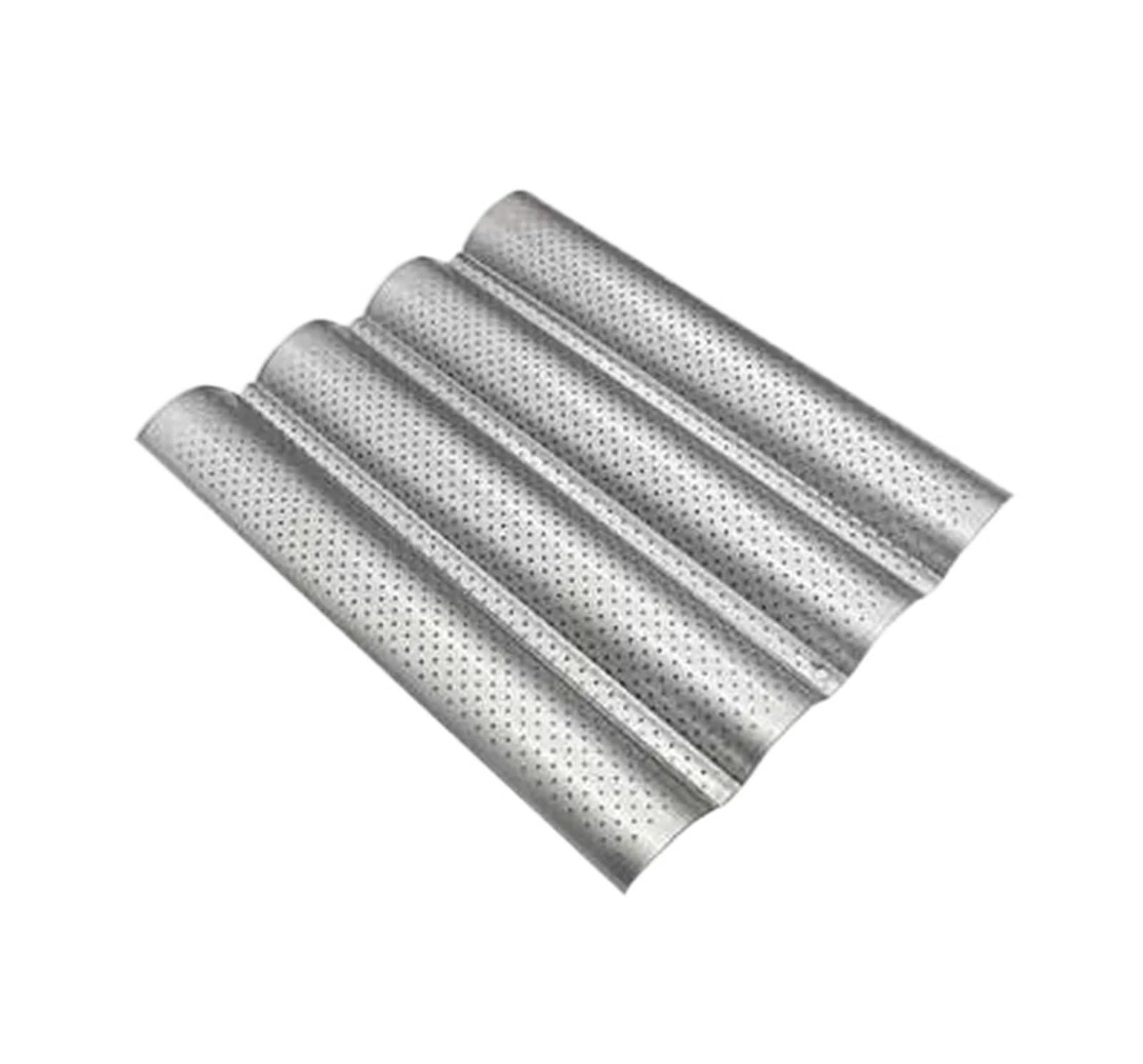 2/3/4 sartenes antiadherentes para pan, utensilios para hornear, herramientas de repostería, pan, baguette, panes, moldes para hornear (4 panes)