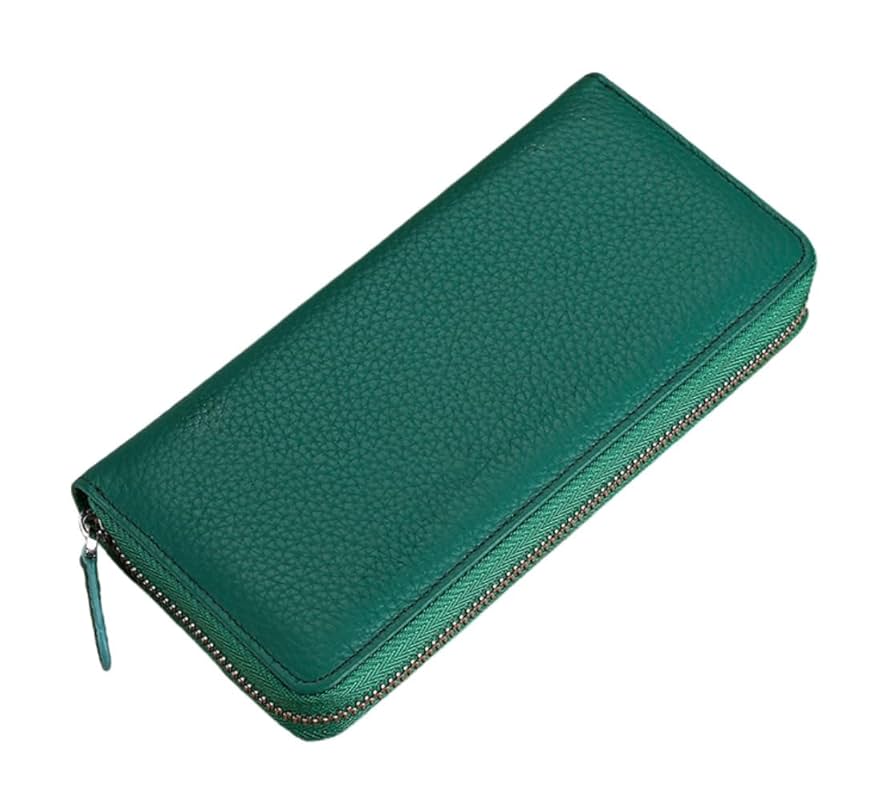 【美品】UABONI グリーンレザー長財布 アリゲーター・ラウンドファスナー長財布 EU製 UABONI ユアボニ