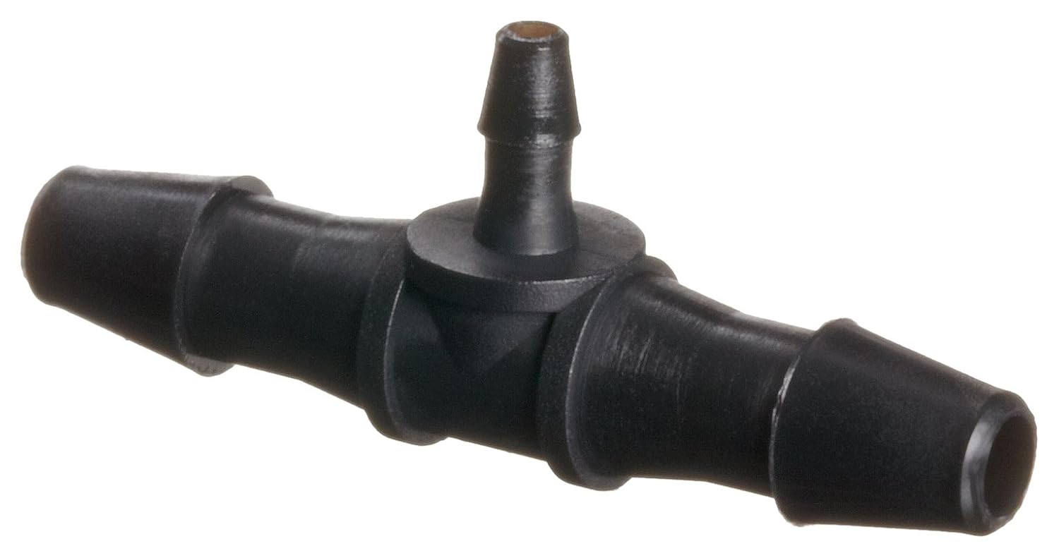 Value Plastics Tee Reduce Connector , 200 Series Barbs, 1/8", 1/16"ID