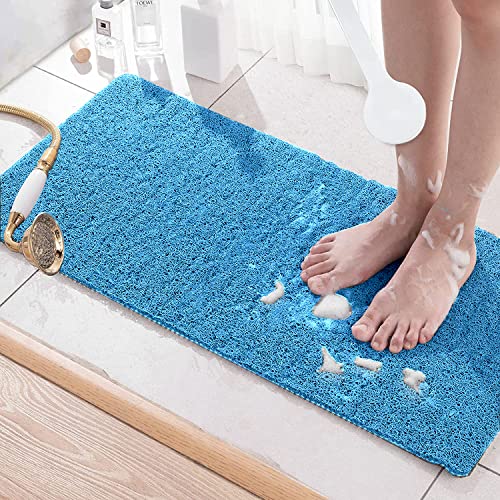 Bingobang Bath Mats Non Slip,Shower Mat Rubber 80x40cm,Extra Soft Anti-Mould, Machine-Washable,For Bathroom Floor,Bathtub(Blue)
