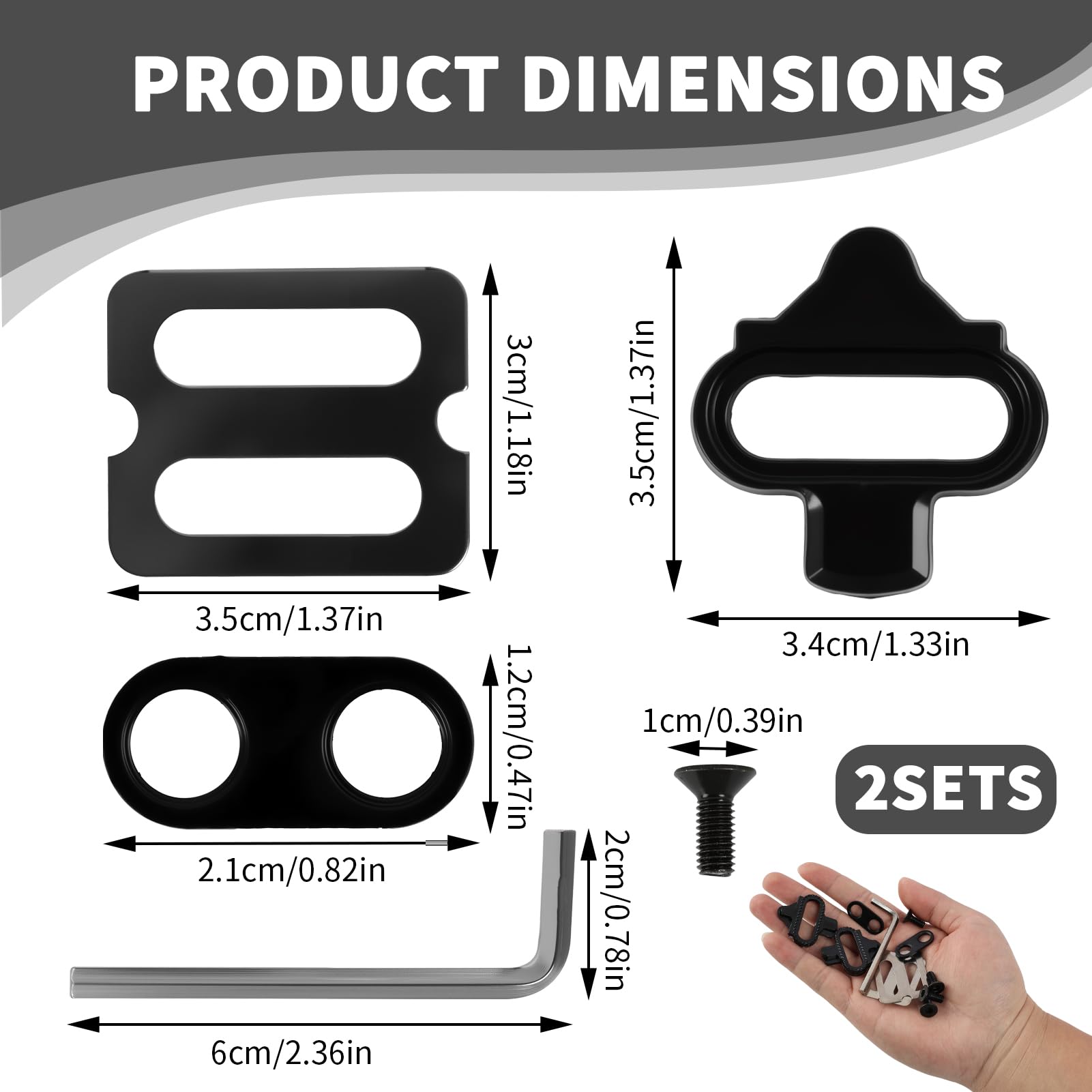 Zapatas para bicicleta compatibles con Shimano SPD SH51, tacos SPD con placas antideslizantes, adecuadas para zapatos de ciclismo de montaña, con llave de apriete, fijación de 2 agujeros