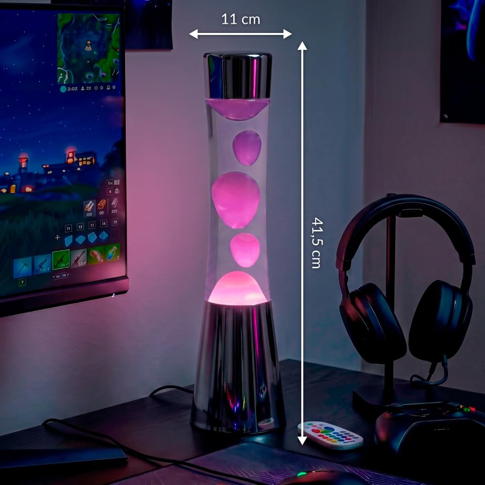 Fisura LED Lavalampe RGB Fernbedienung 17 Farben Original Lampe