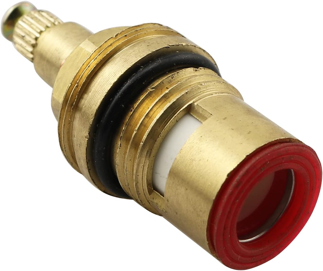 Faucet Valve Ceramic Stem LQ Industrial 1Pair 20 Teeth Ceramic Disc Cartridge G1/2" Replacement Brass Faucet Valve for Bathroom Kitchen