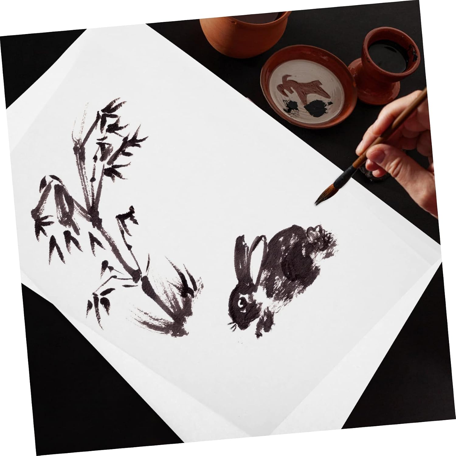 TOPPERFUN 100sheets Xuan Paper for Calligraphy Versatile Rice Paper for Writing and Painting Soft Card for Beginners and Artists