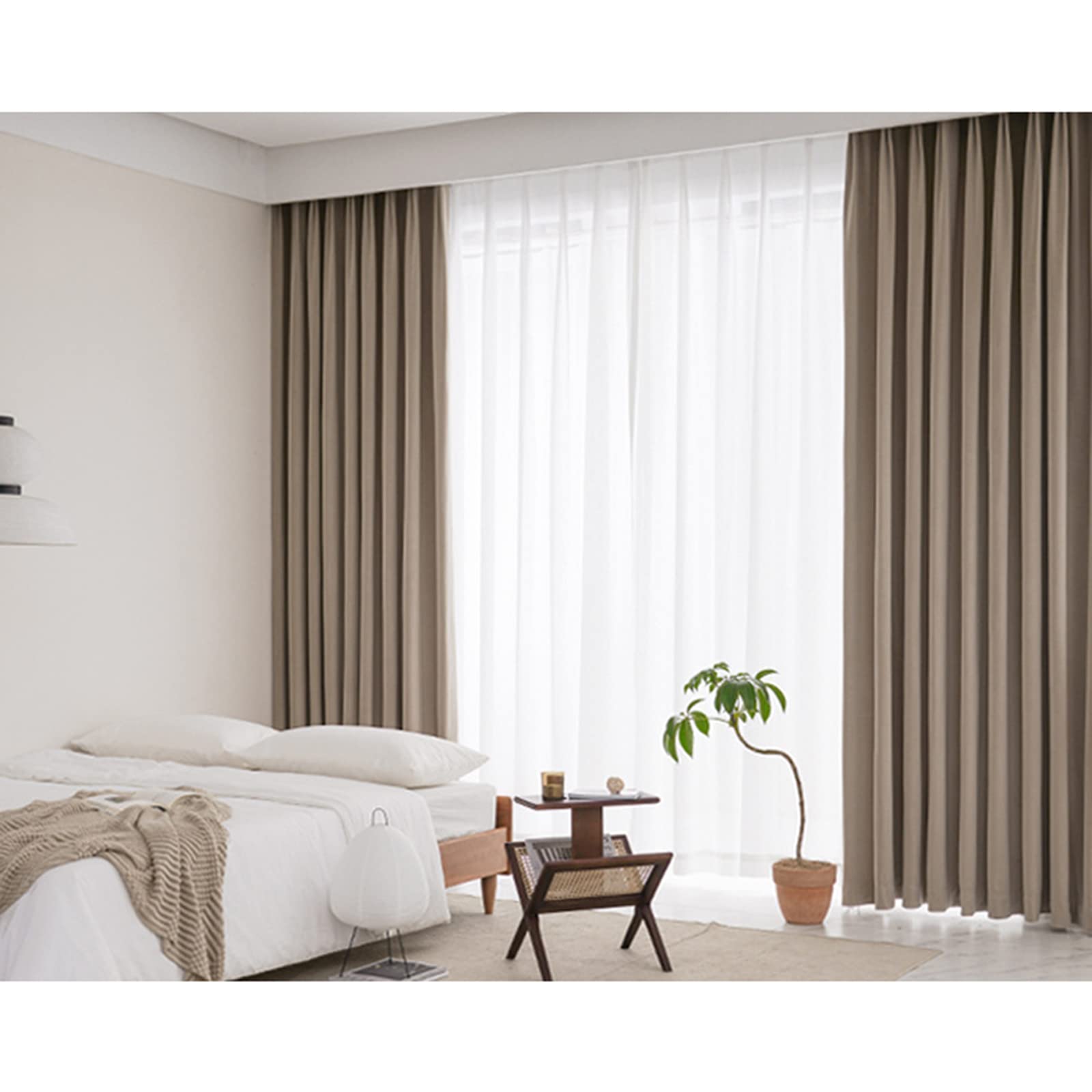 KSTORE Dormitorio Cortinas Opacas Terciopelo Estilo Japones Cortina Blackout para Salón Habitación Comedor 2 Paneles,Eyelet,W100xL250cm