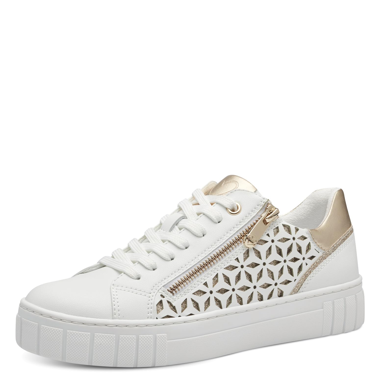 MARCO TOZZI Women Sneakers Soft Feel Me Removable Footbed Soft Lining Vegan Modern, Grey (LT. Grey Comb), 5.5 UK