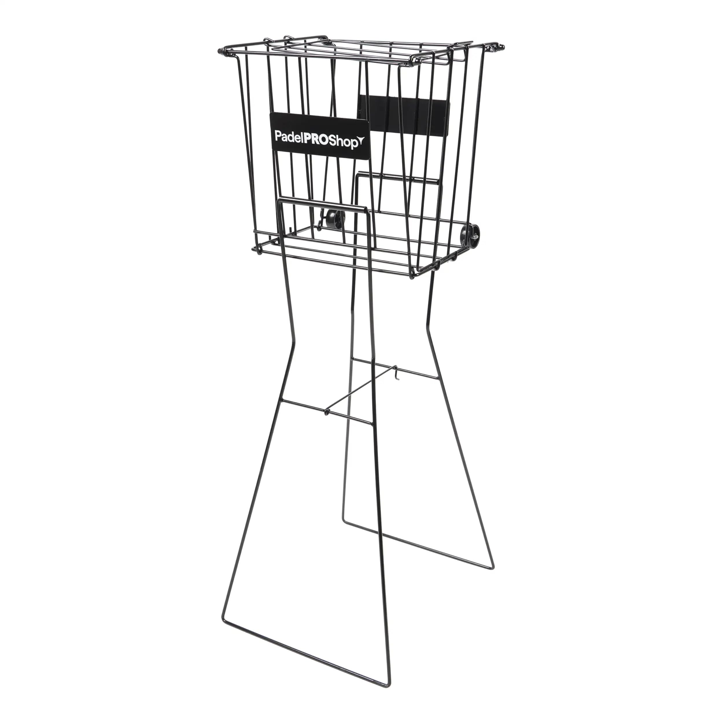 Padel Pro Shop Cesto de Bolas de Pádel 2026 - Carro Metálico de Alta Resistencia, Capacidad 70-80 Bolas, Estructura Robusta Negro Mate para Entrenamiento Profesional