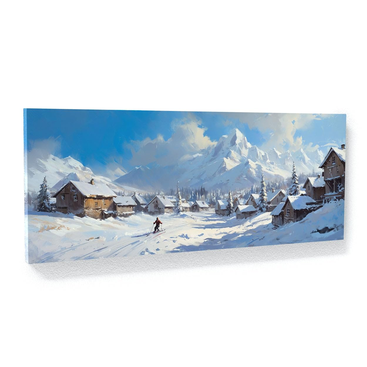 Sense Canvas Skier Alpine 14 Canvas Art – Home Decor Wall Art Stampa Poster Pittura XL 60 x 24 / 3,8 cm