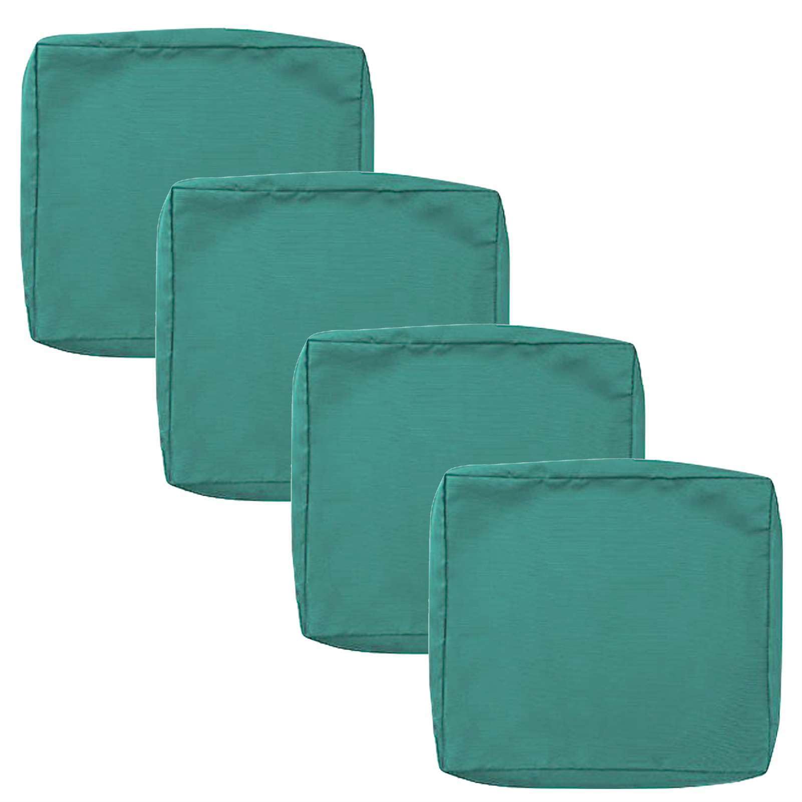 SK Studio Patio Cushion Covers Replacement, 4 Pack Waterproof Outdoor Furniture Seat Cushion Slipcover with Zipper for Garden and Backyard, Teal