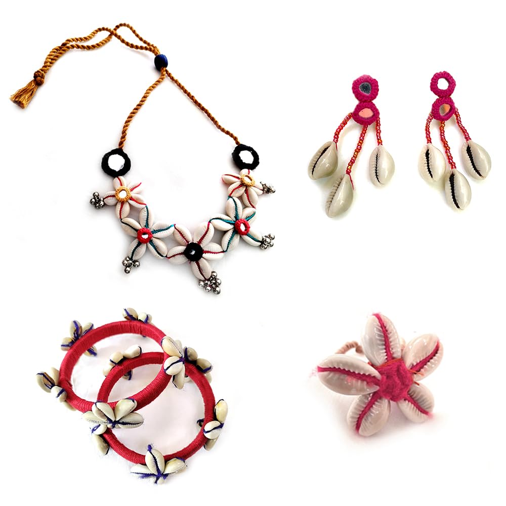 Aesthetics Label Handmade Shell Navratri Garba Jewellery Set (2.6) (B0CJ5MVSVL) Amazon Price History, Amazon Price Tracker