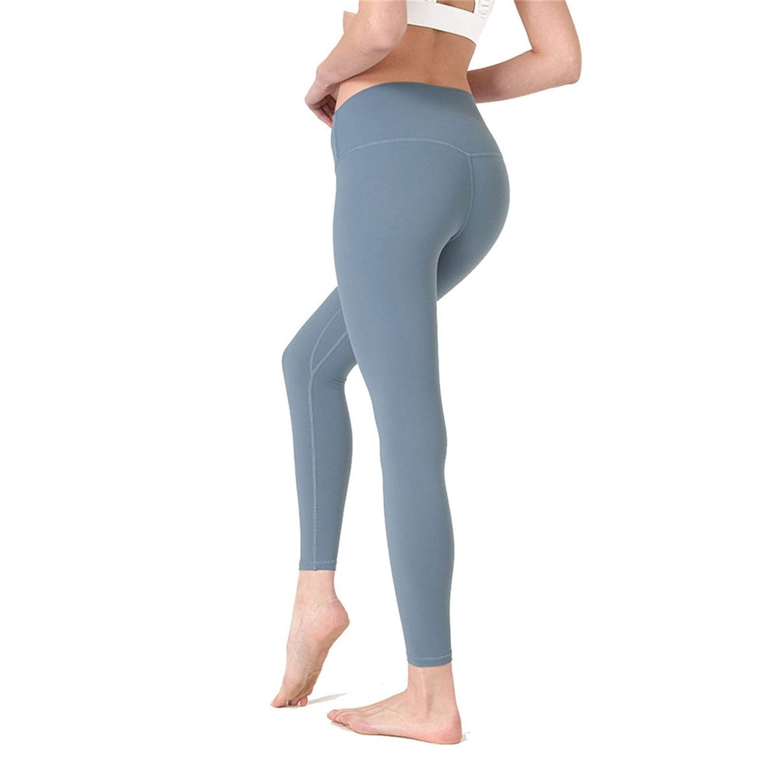 fitness legginsy damskie, Damskie Nagie uczucie Wysokiej talii Legginsy Legginsy Butt Lift Power Flex Slim Jogi Spodnie Aktywne Rajstopy Tummy Control Non See przez rozciągliwe sportowe legginsy do jo