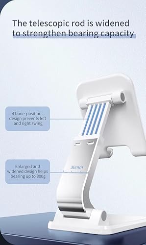 Miniatura 5 de HONAMWINPRO Soporte de teléfono plegable para escritorio, soporte de teléfono celular ajustable en altura ajustable, soporte de escritorio portátil