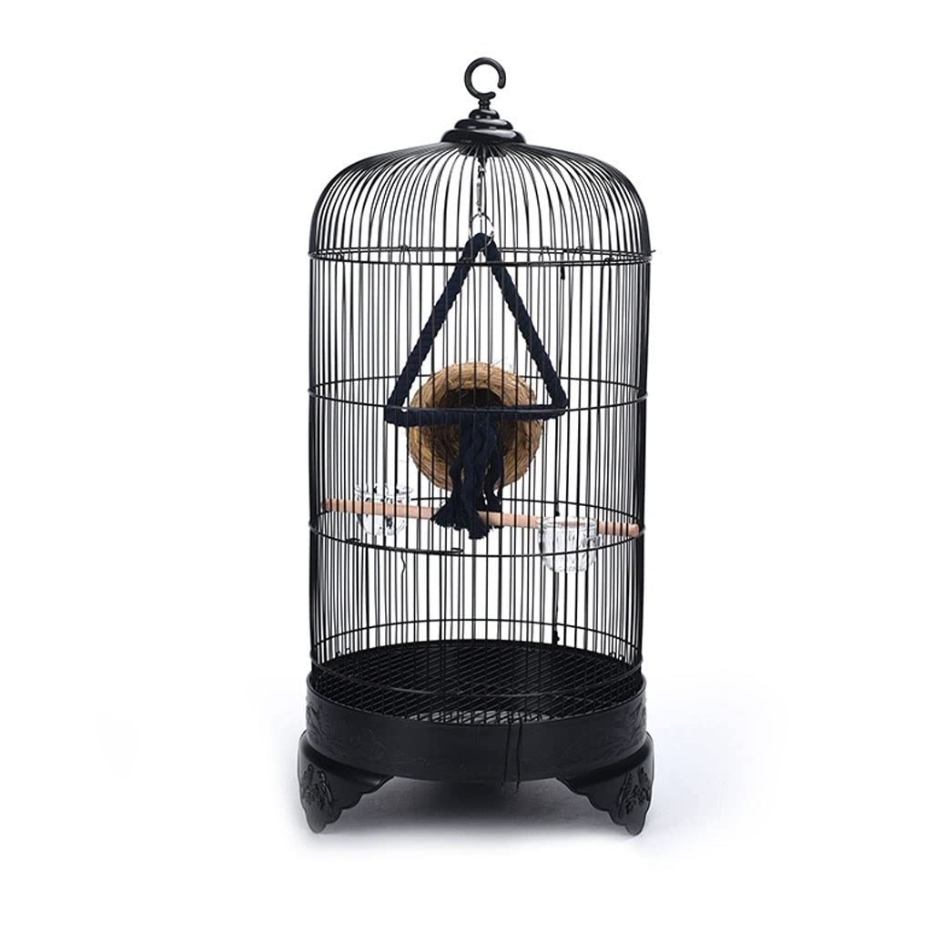 Jaula Decorativa Jaula de pájaro Redondo Cause de pájaros de Metal Portador de pájaros Pequeño Marco de Jaula de pájaros Apto for Loros y pájaros pequeños Jaula de Pájaros de Diseño Abierto
