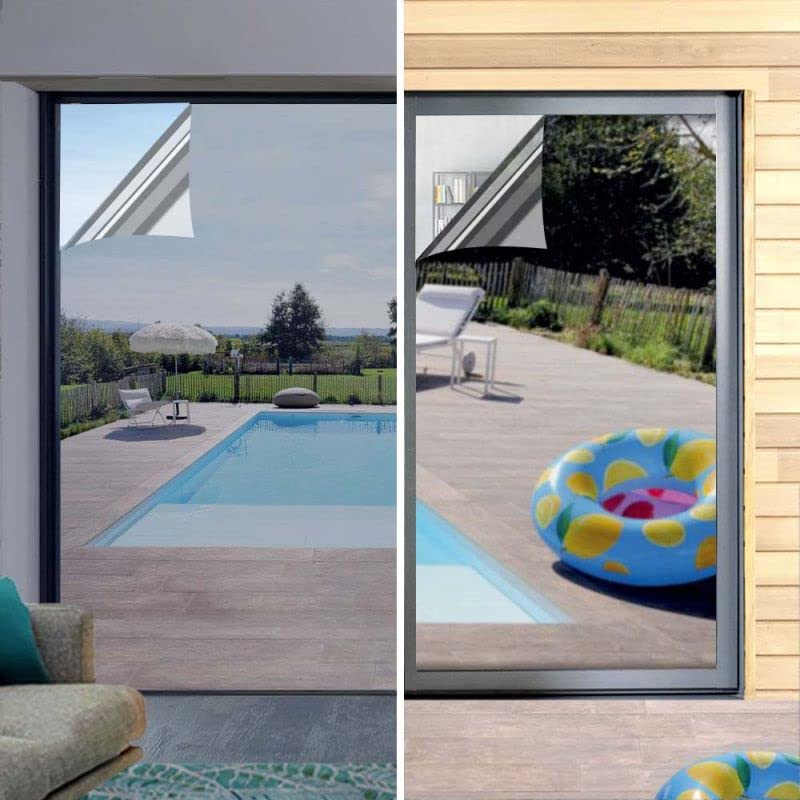 DIMEXACT - Film solaire anti chaleur pour double vitrage meilleure performance - bleu - 75 cm x 0.5 m