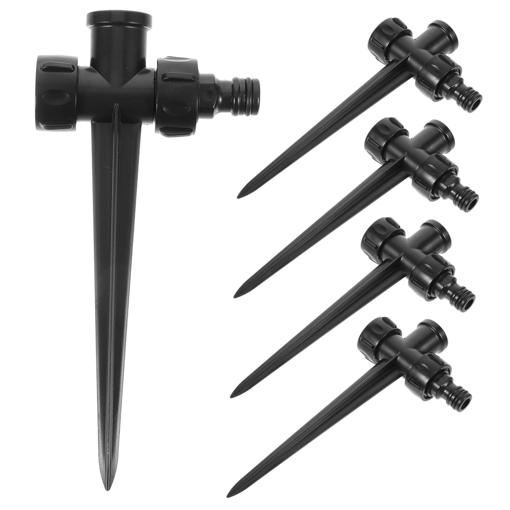 Abaodam 5 Set Sprinkler Rotante Automatico Spruzzatore Da Giardino Palo Dell'irrigatore Multi Dispositivi Di Irrigazione Delle Piante Fornitura Giardino Prato Alto Plastica Nero 5 Pezzi*5