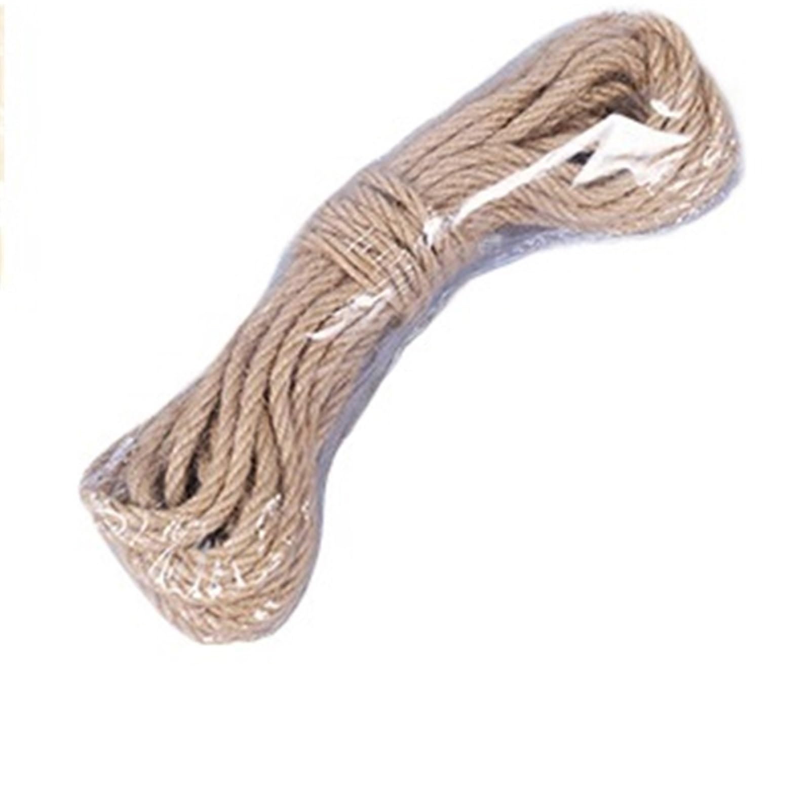 10M Natural Jute Rope Twine Hemp Twisted Cord String DIY Craft Handmade Decoration Pet Scratching 4mm-12mm for Crafts, Gardening(6mm x 10m)