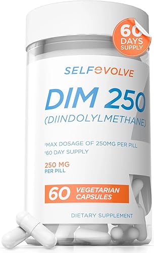 Suplemento DIM de 250 mg con BioPerine, equilibrio de estrógeno y equilibrio hormonal para mujeres y hombres, suplementos de menopausia para