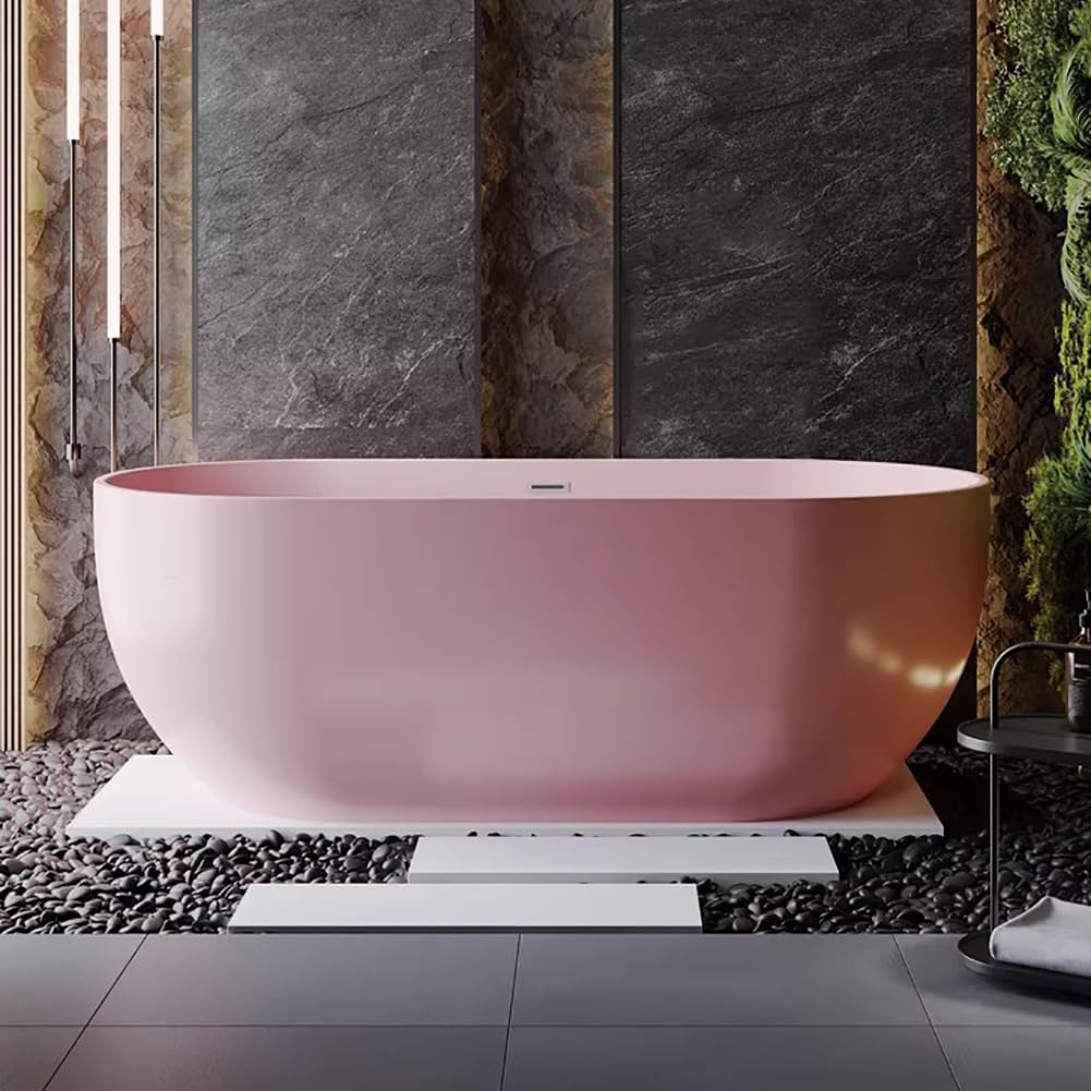 Klasyczna owalna akrylowa wanna pionowa, głęboka wanna spa dla dorosłych o głębokości 46 cm, antypoślizgowa powierzchnia i podstawa, centrum spa w łazience, kolorowe,A l150cm