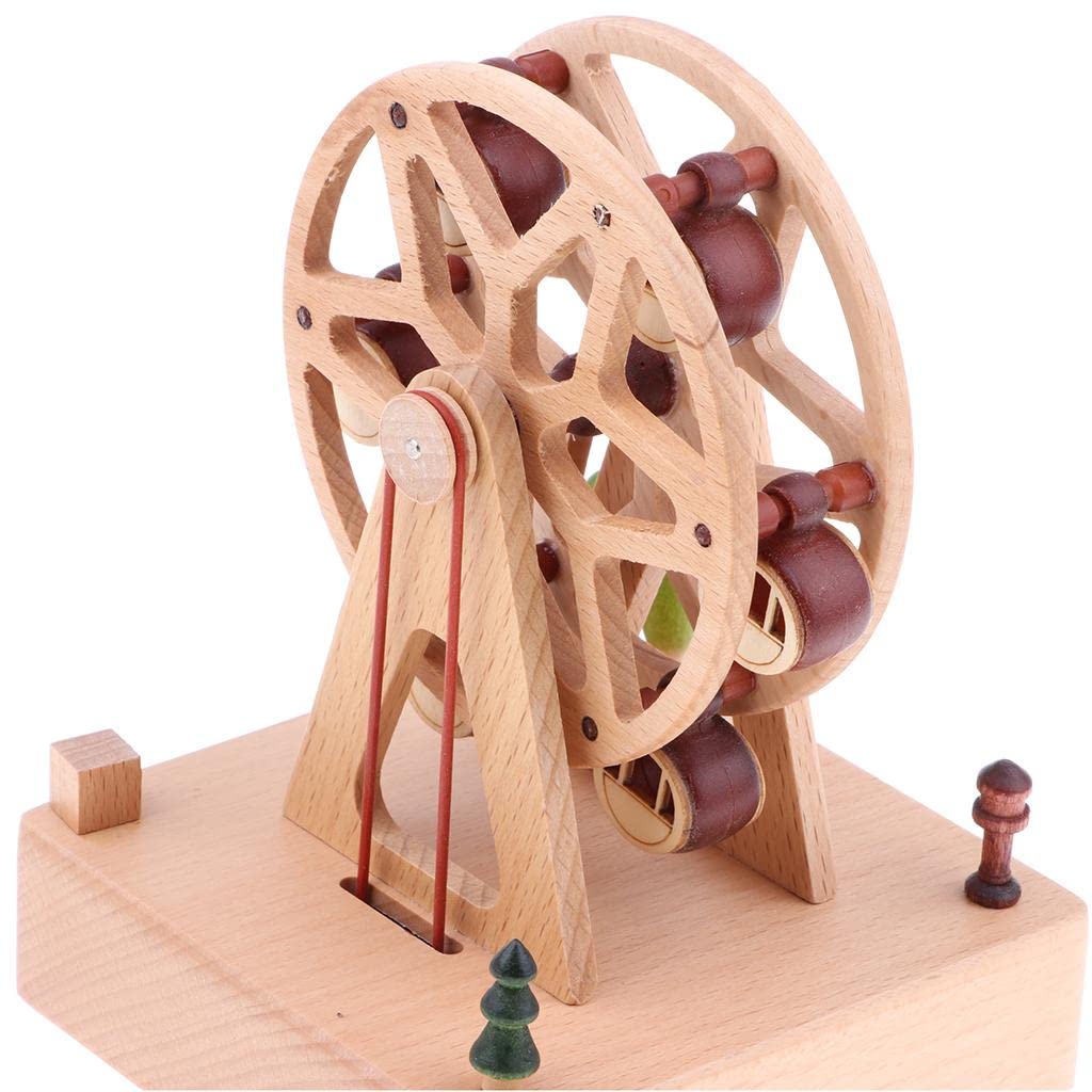 Scatola Musicale Legno Creativa Treno Corrente Manovella Melodia Regalo Compleanno Adatta per Bambini Adulti Decorazione Domestica, Come immagine, B
