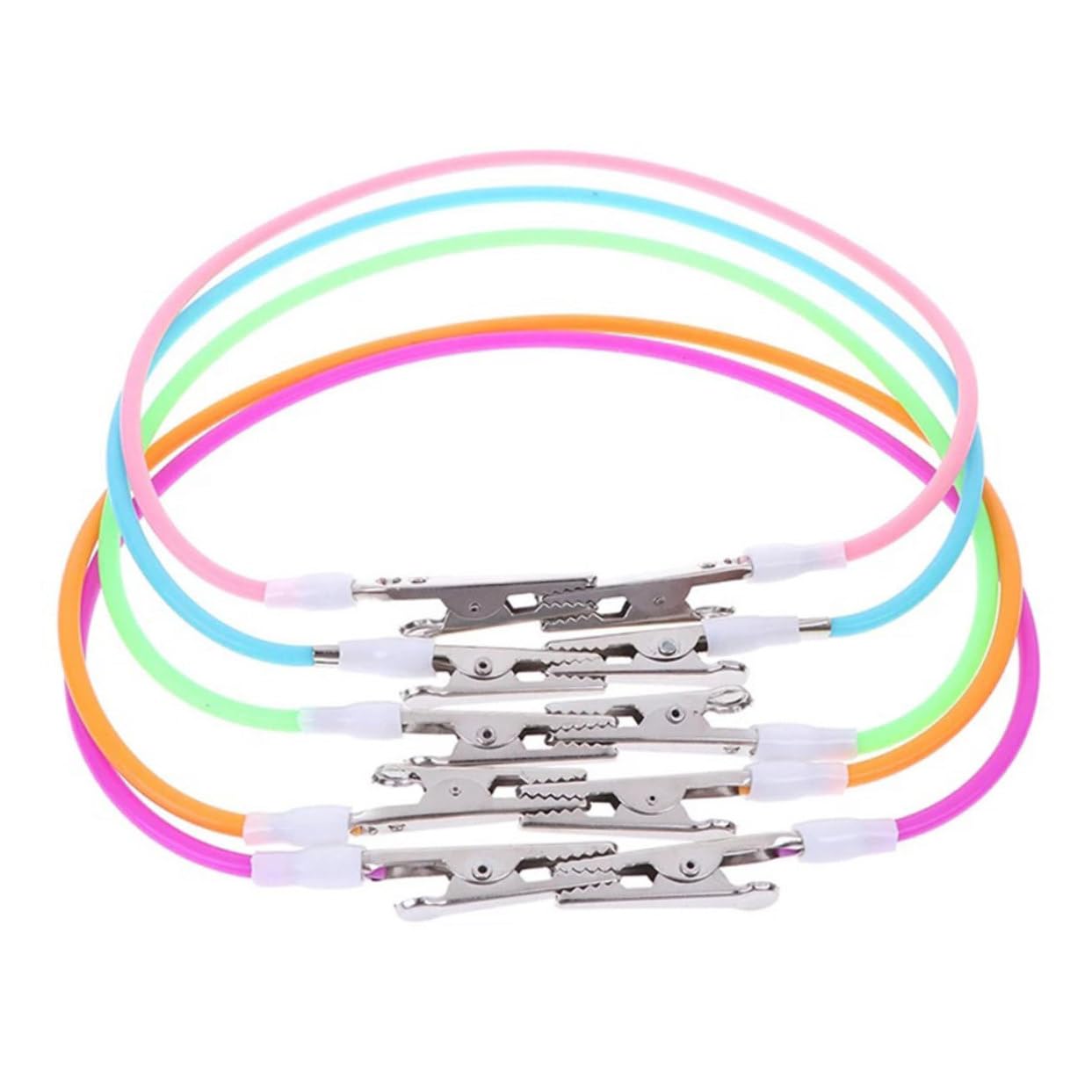 Abaodam Flexible Napkin Bib Set 5pcs Towel Holders Face Lanyard for Travel Camping Random