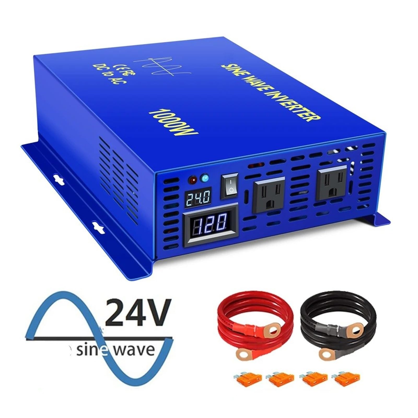 Convertidor Adaptador Inversor Solar Onda Sinusoidal para Pura 1000W Fuera Red Fuente Batería 24V 220V Convertidor CA 12V 36V 48V CC 100V 120V 230V 240V inversor