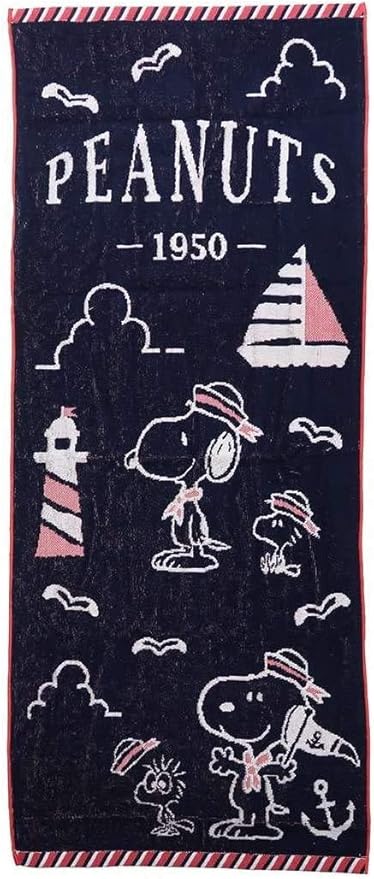 Amazon スヌーピー スポーツタオル ミニ バスタオル マリン ネイビー 45 100cm Snoopy ピーナッツ 当店オリジナルスライダーバッグ付き バスタオル ホーム キッチン オンライン通販