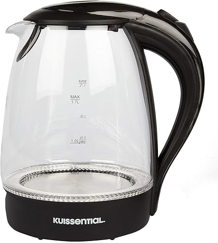 Miniatura 7 de Hervidor de agua eléctrico de acero inoxidable de 1.7 litros, calentamiento rápido con apagado automático y protección de ebullición, sin cable,