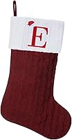 Vista 101 de Medias de Navidad con monograma de punto gris de 19.5 pulgadas. Calcetines de Navidad con inicial personalizadas, decoración de fiesta de Navidad