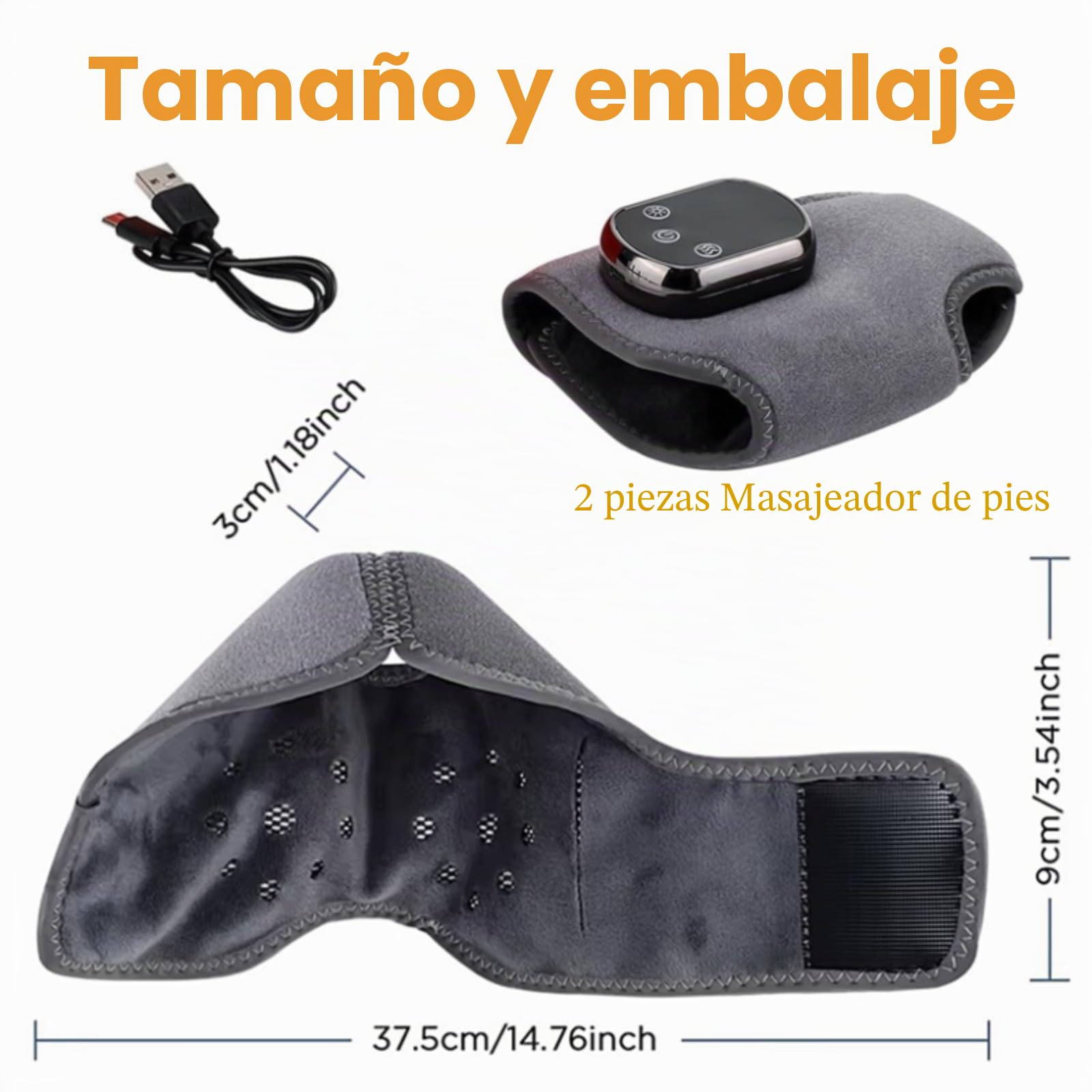 JIMACRO 2 pcs Masajeador de Pies, Masajeador Pies Electrico, Foot Massager Para Tobillo, Talón, Planta del Pie, Arco