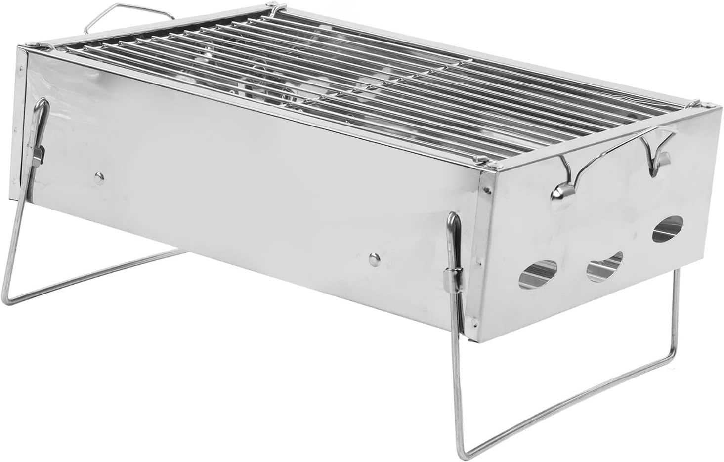 Outdoor Barbecue Grill Portable Foldable Charcoal Stainless Steel BBQ Grill for Outdoor Picnic Camping Cooking High Quality Material Convenient Design Removable Charcoal Net for