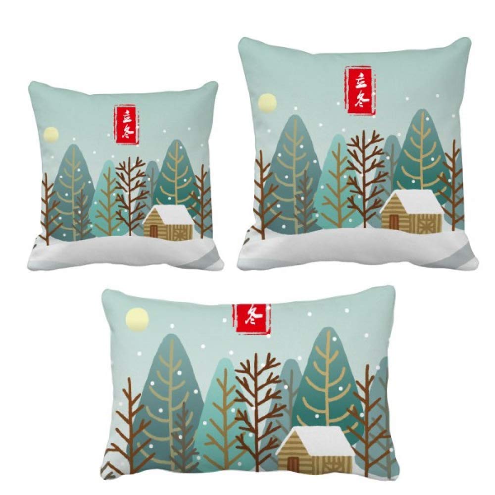 Coussins solaires circulaires ensemble de décoration d'hiver avec insert pour canapé